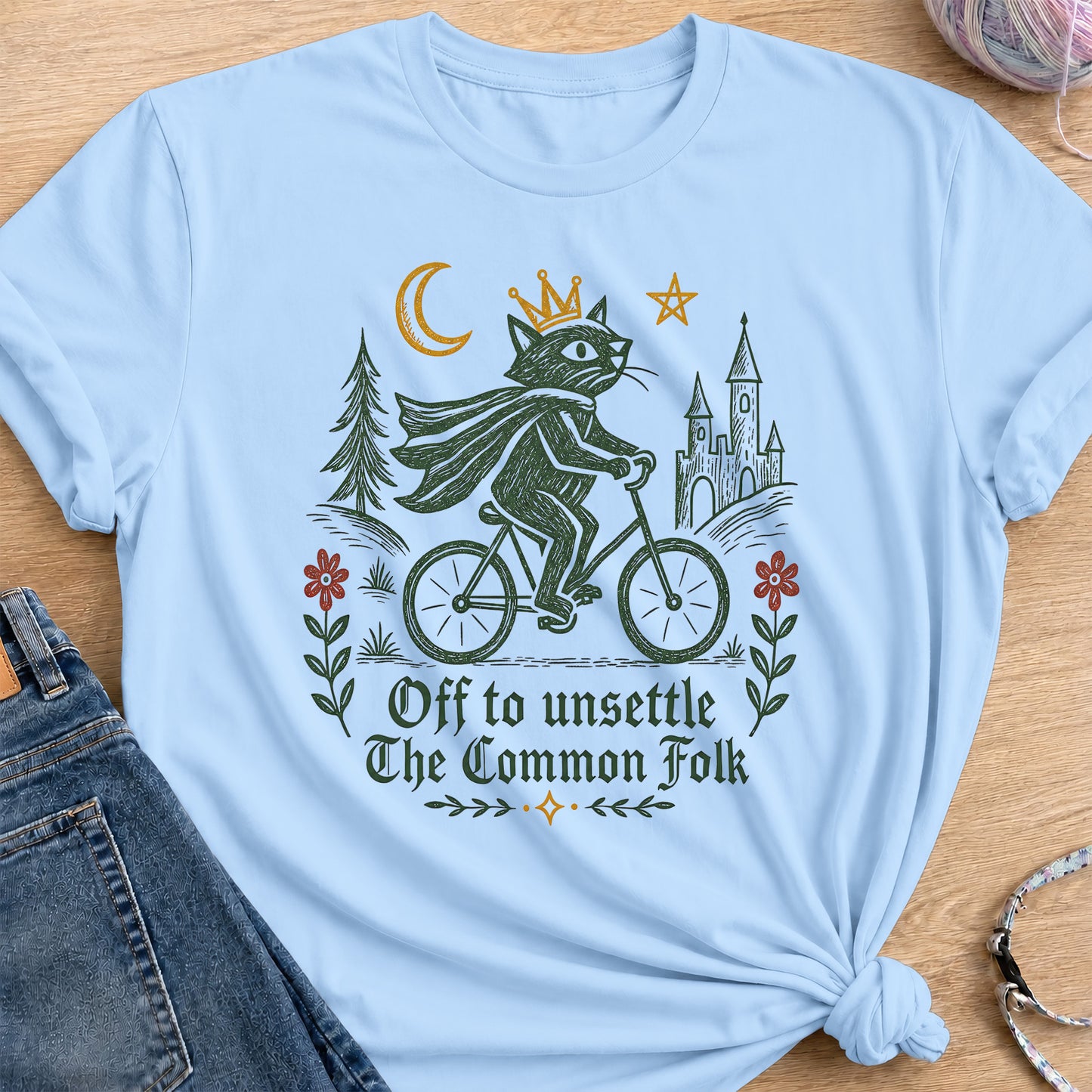 Medieval Rider T-Shirt — Light Blue