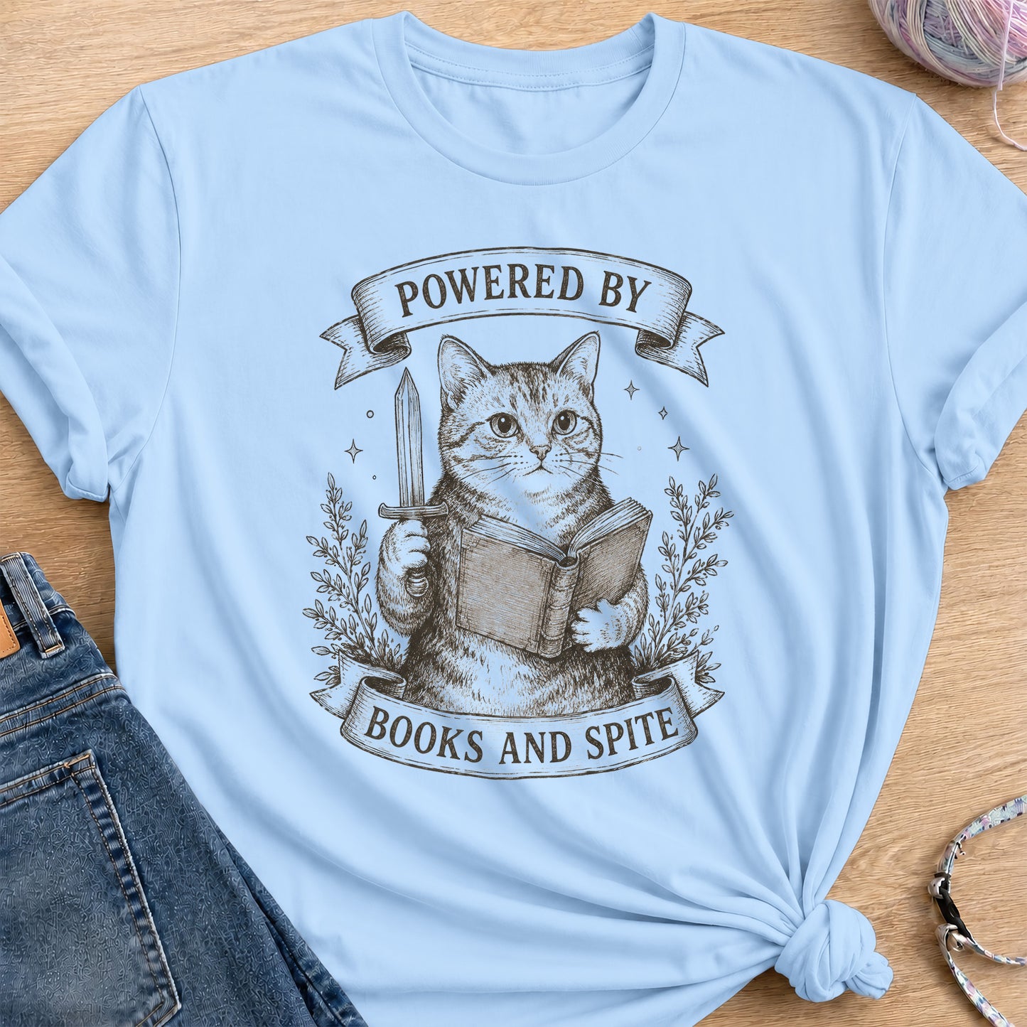 Books and Spite T-Shirt — Light Blue