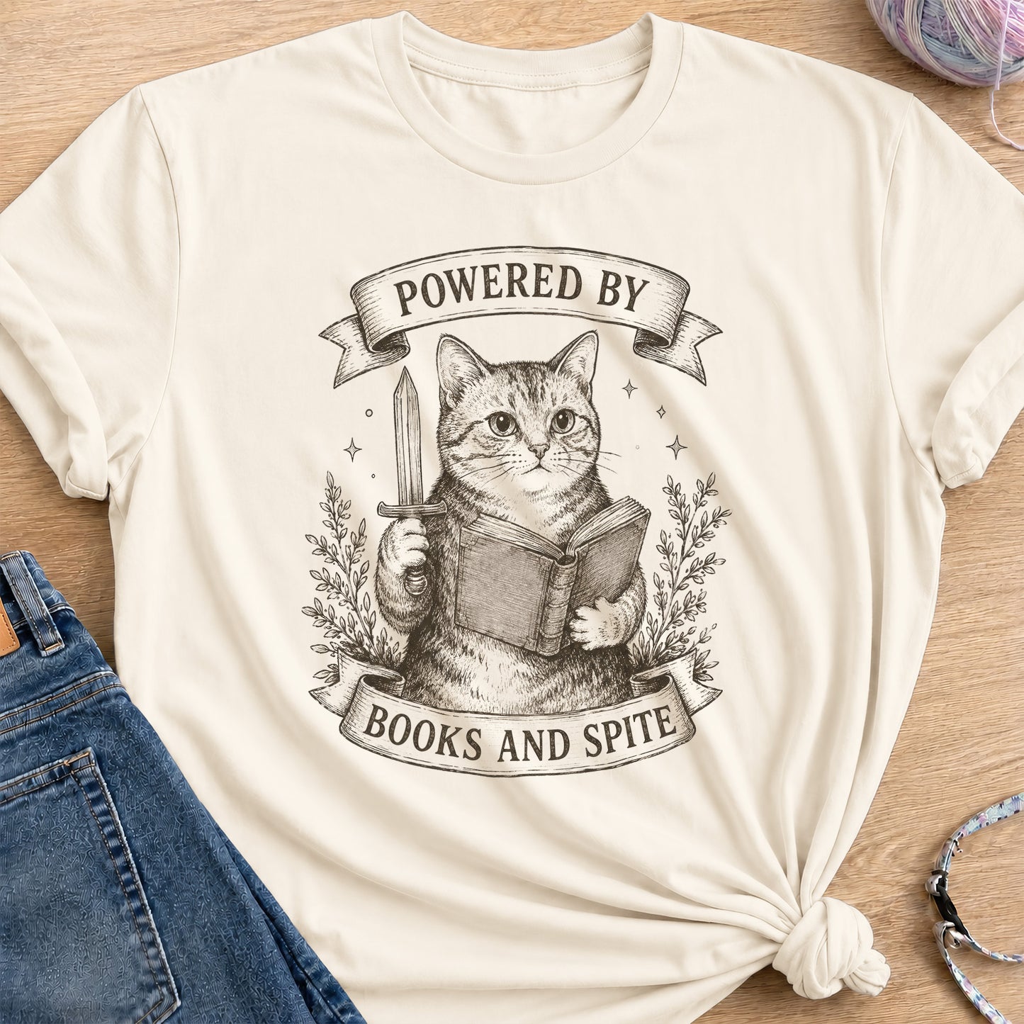Books and Spite T-Shirt — Natural