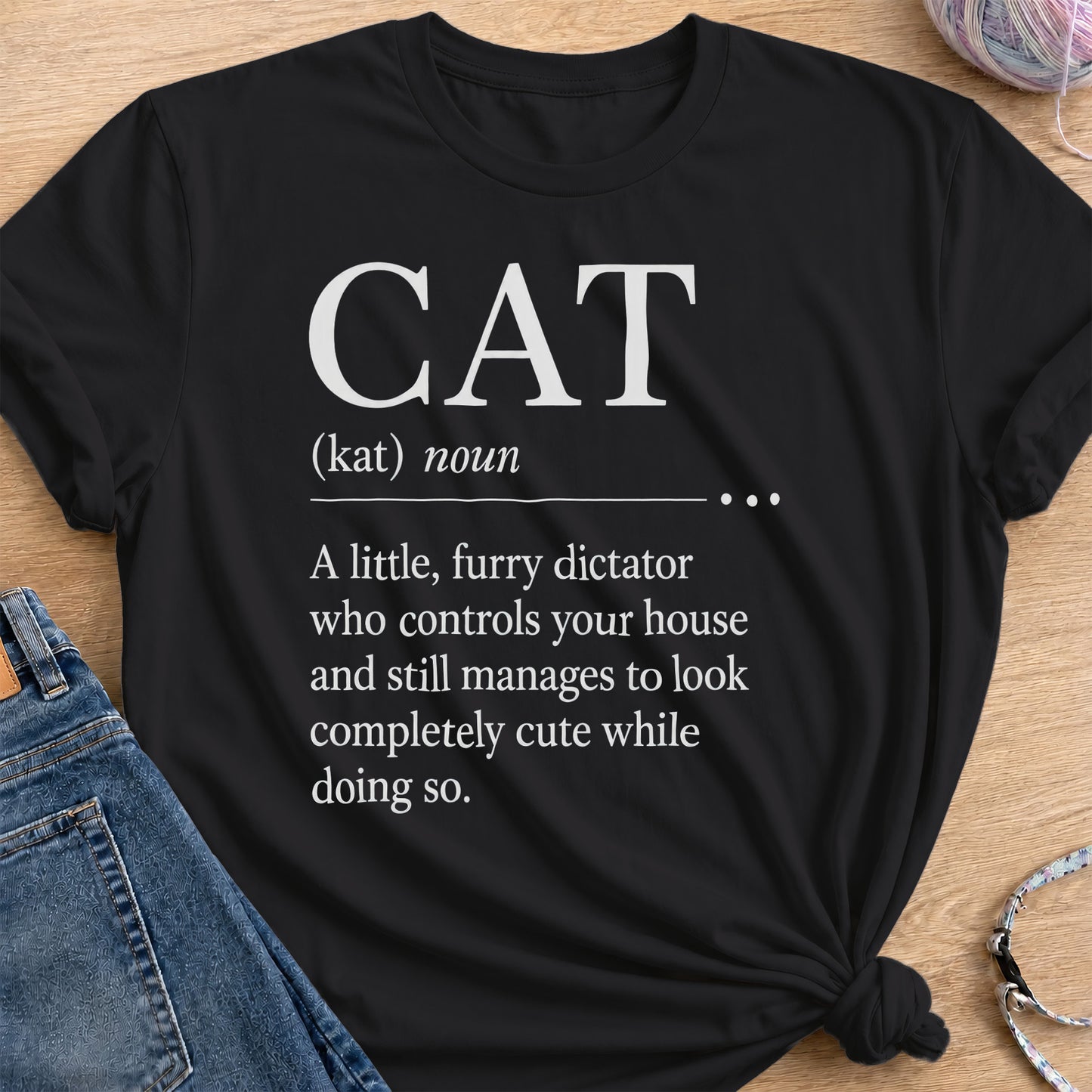 Cat Definition T-Shirt — Black