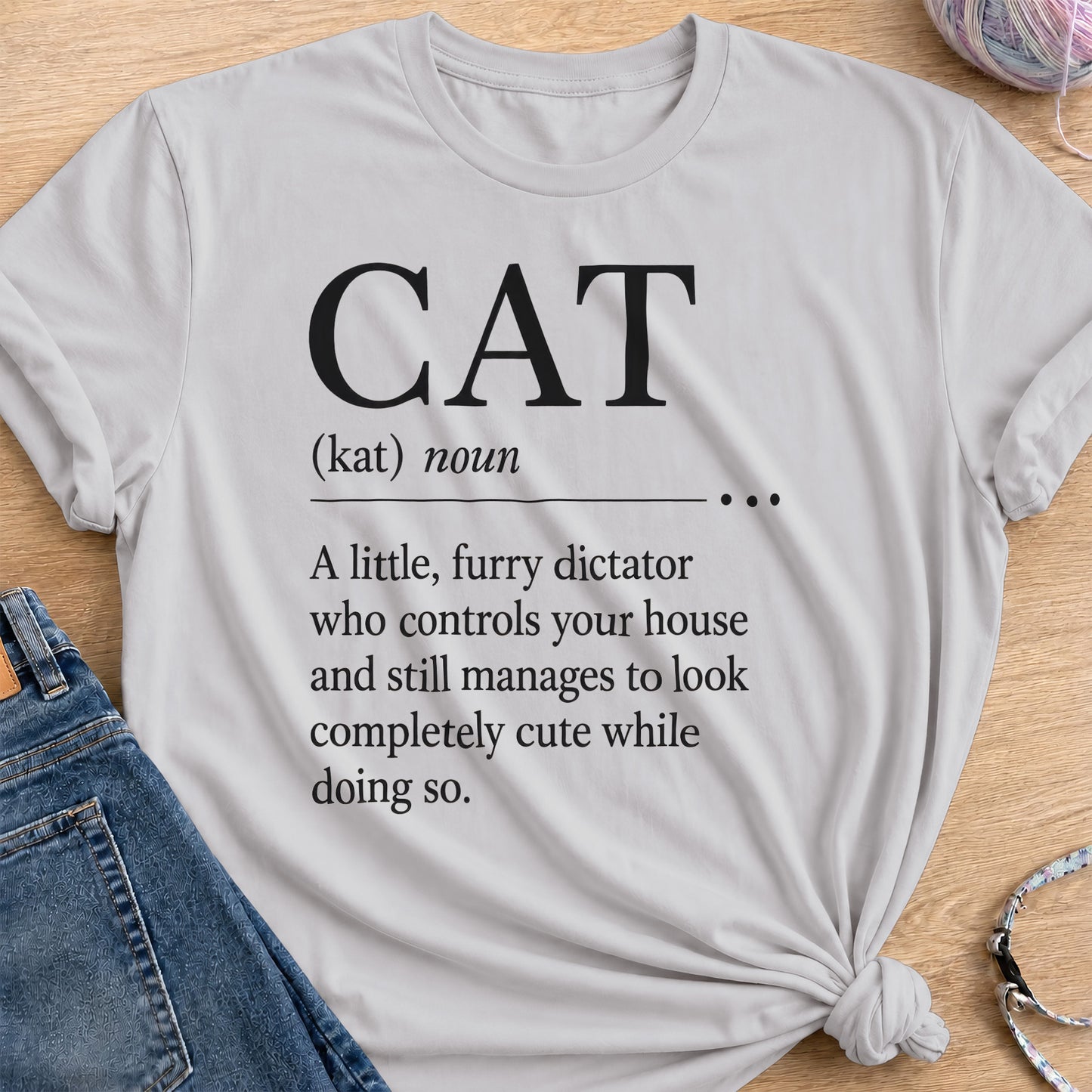 Cat Definition T-Shirt — Ice Grey