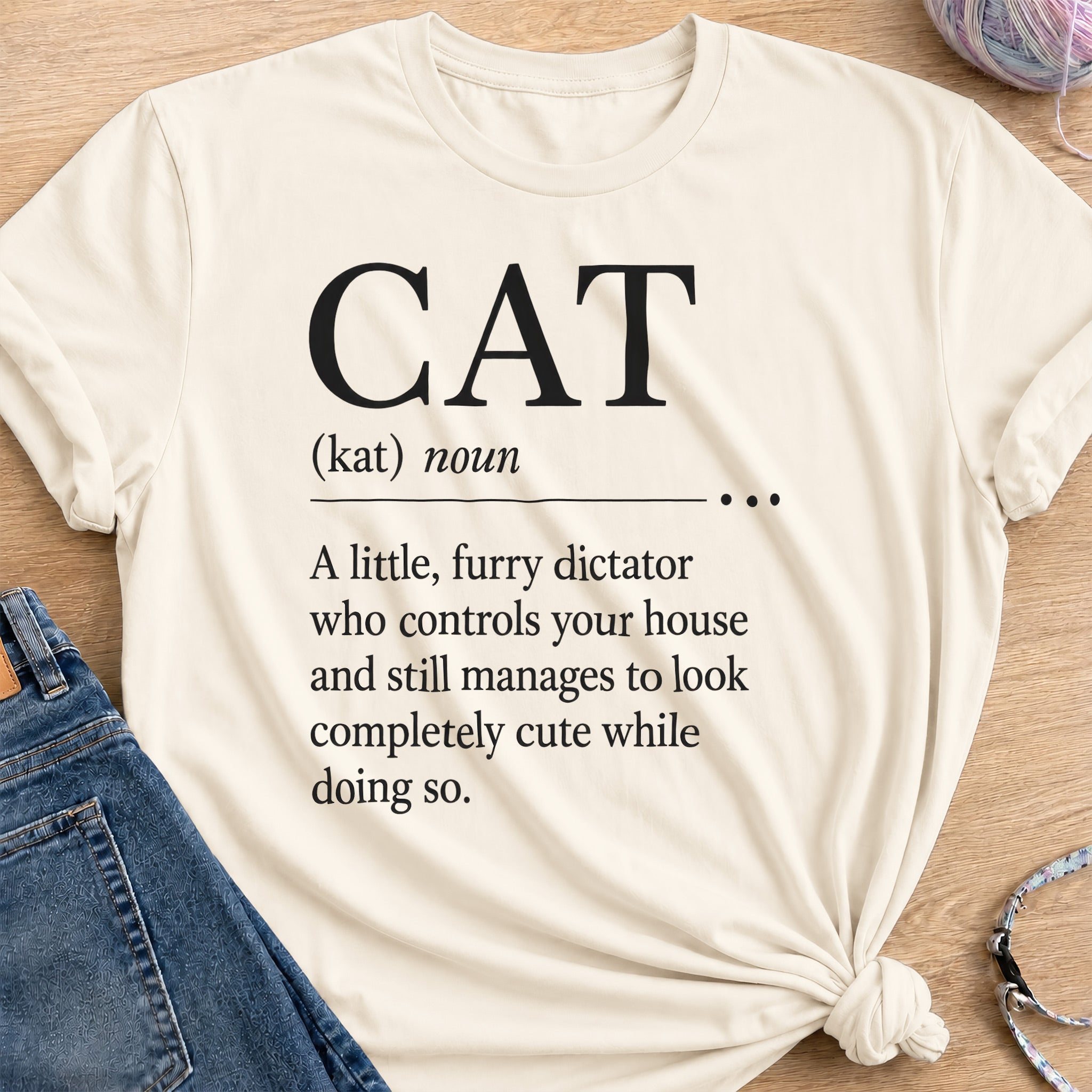 Cat Definition T-Shirt — Natural