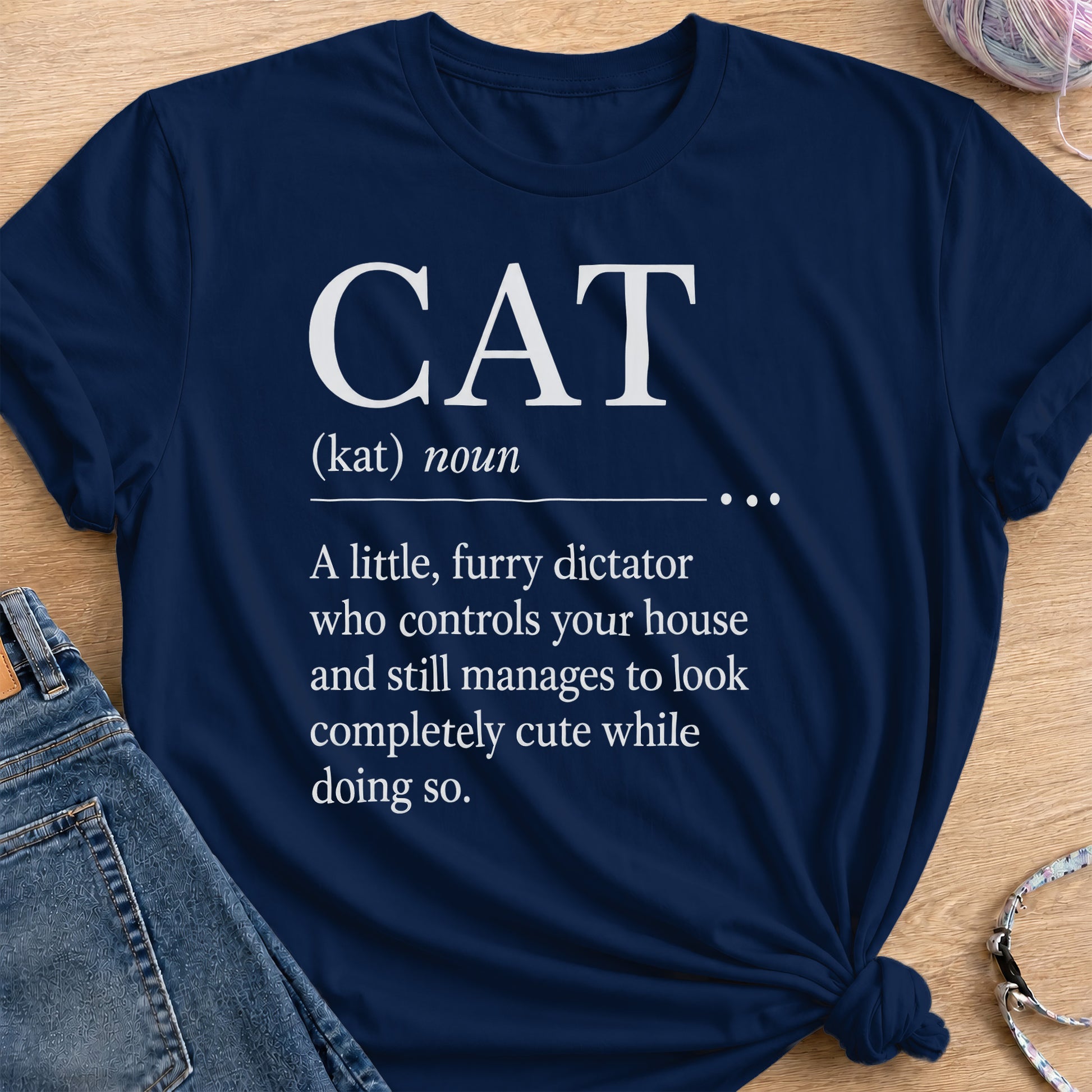 Cat Definition T-Shirt — Navy