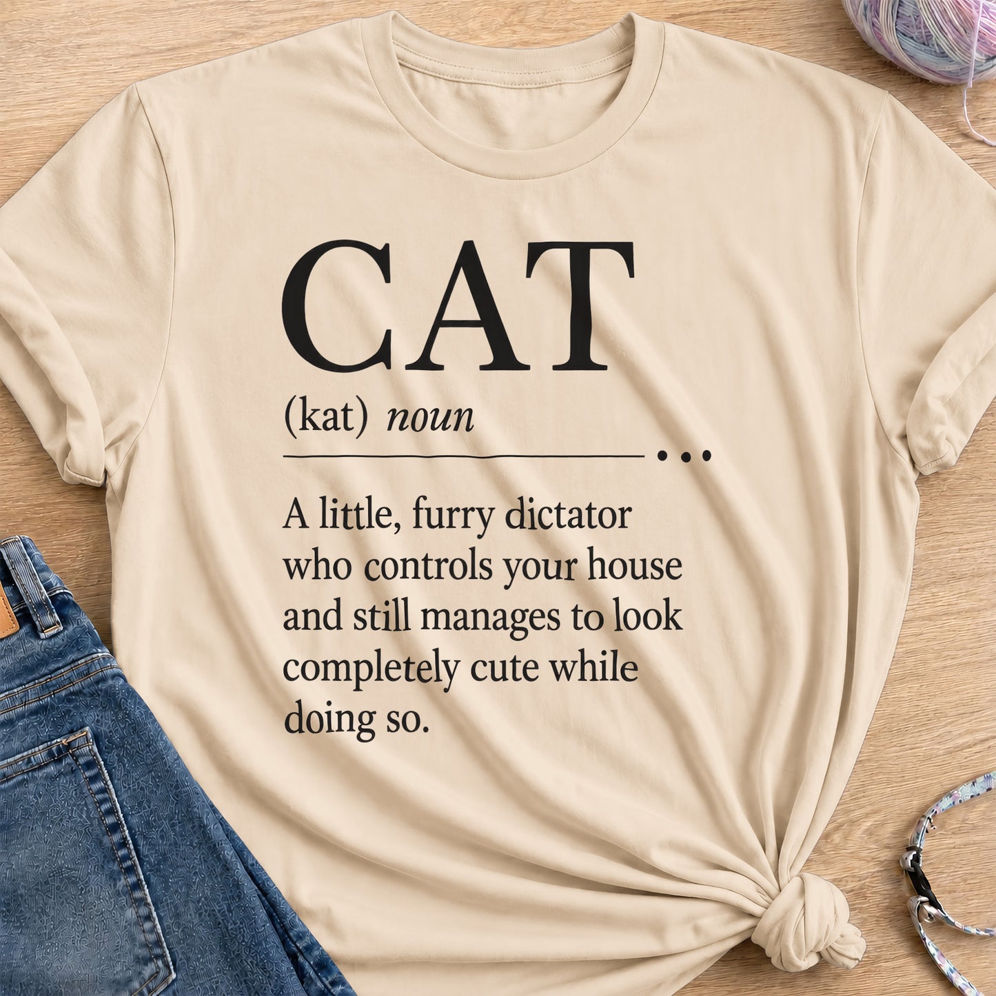 Cat Definition T-Shirt — Sand