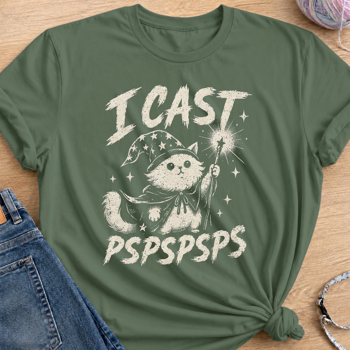 I Cast PsPs T-Shirt — Military Green