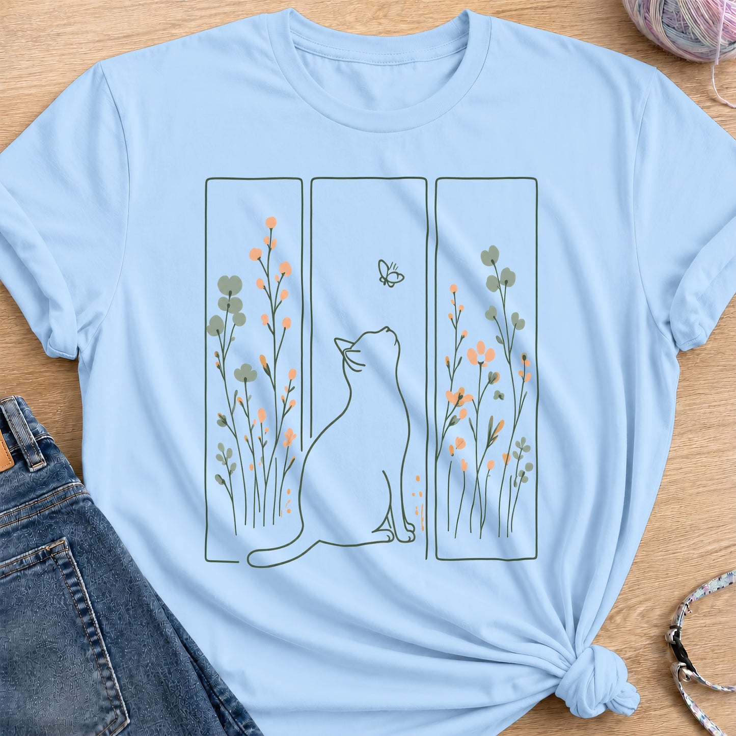 Wildflower Blooms T-Shirt — Light Blue