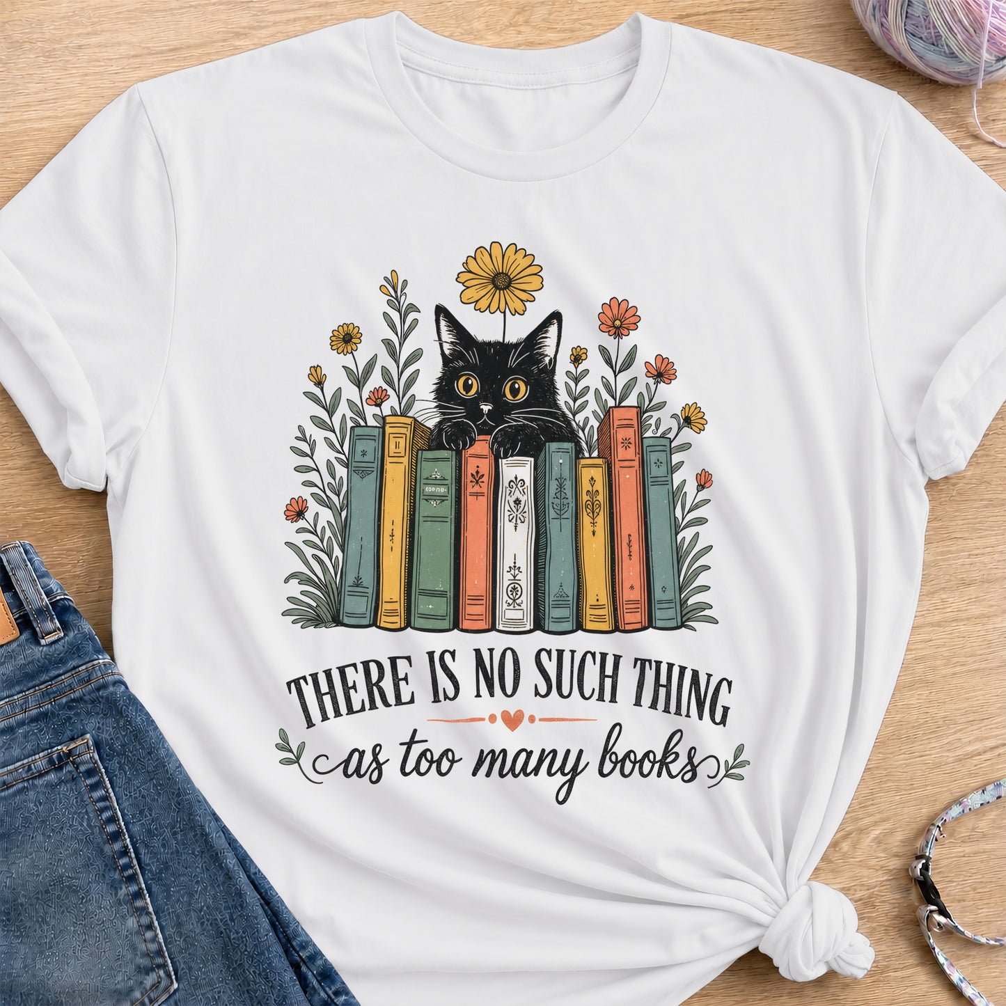 Floral Books T-Shirt — White