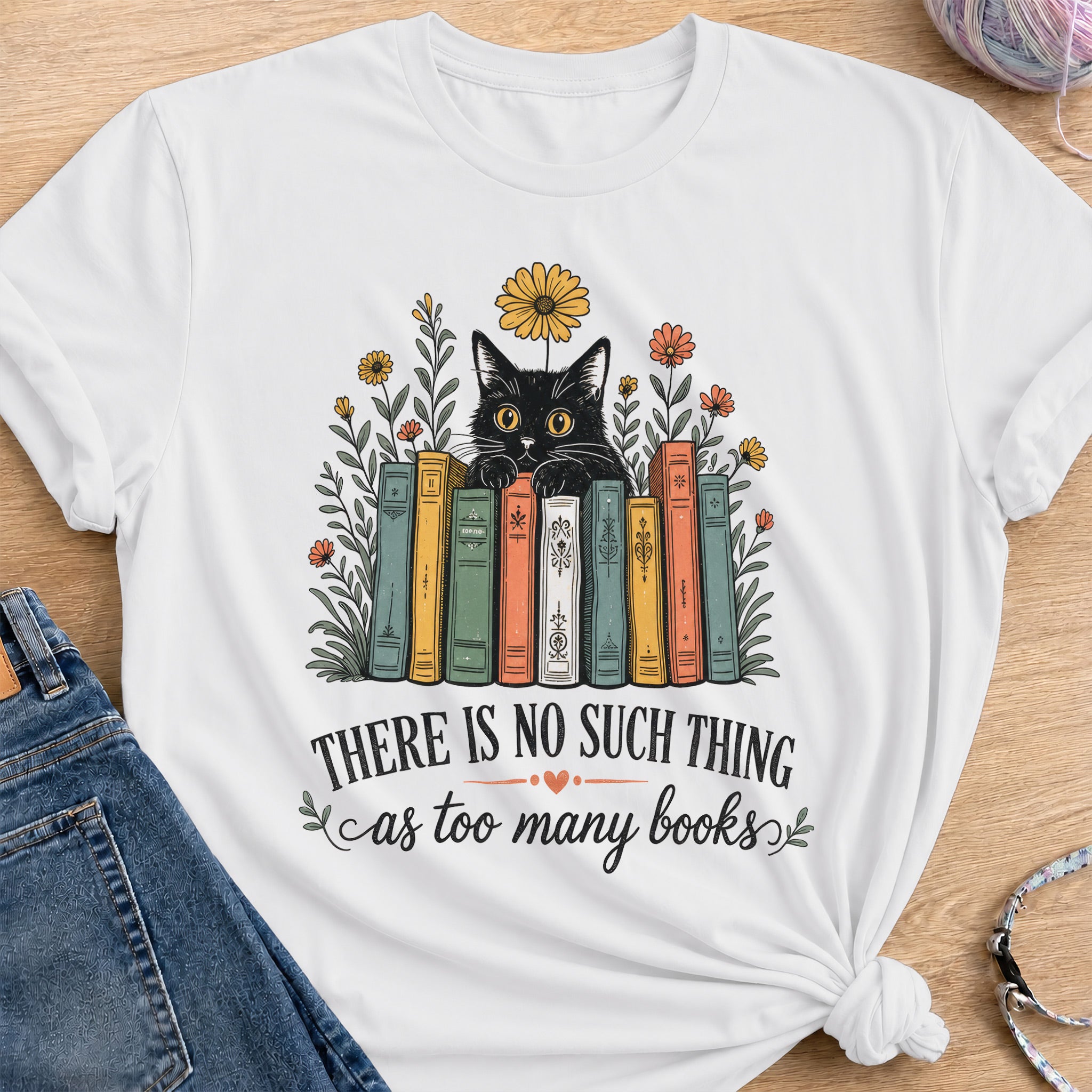 Floral Books T-Shirt — White