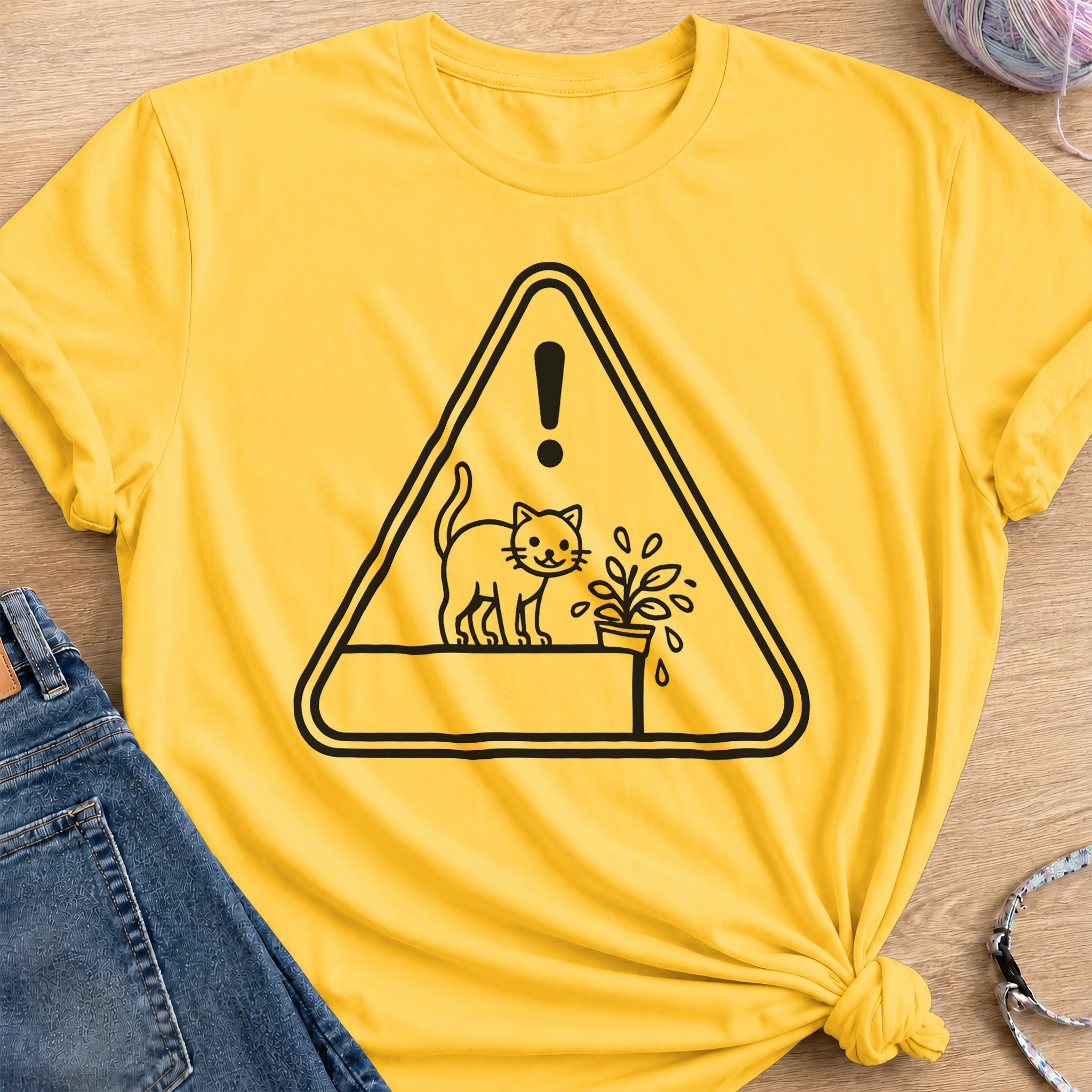 Caution T-Shirt — Daisy
