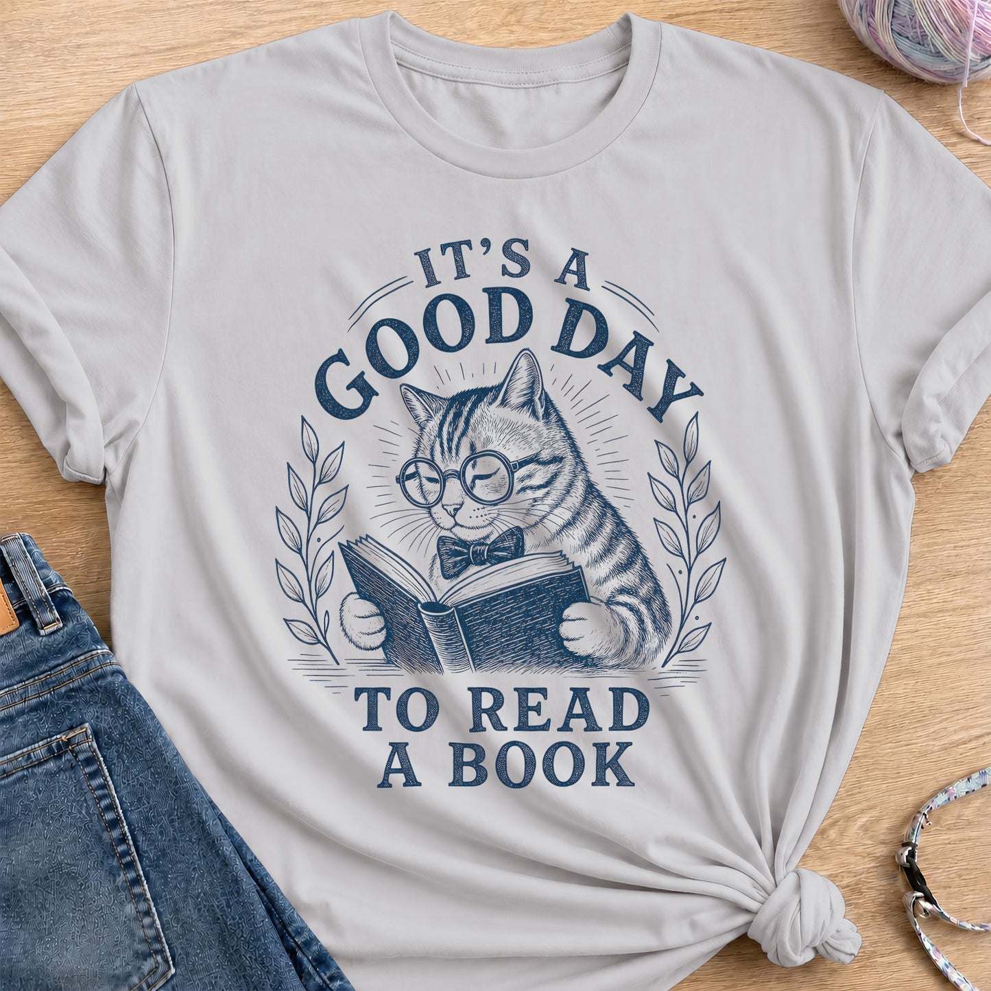 Good Day Reading T-Shirt — Ice Grey