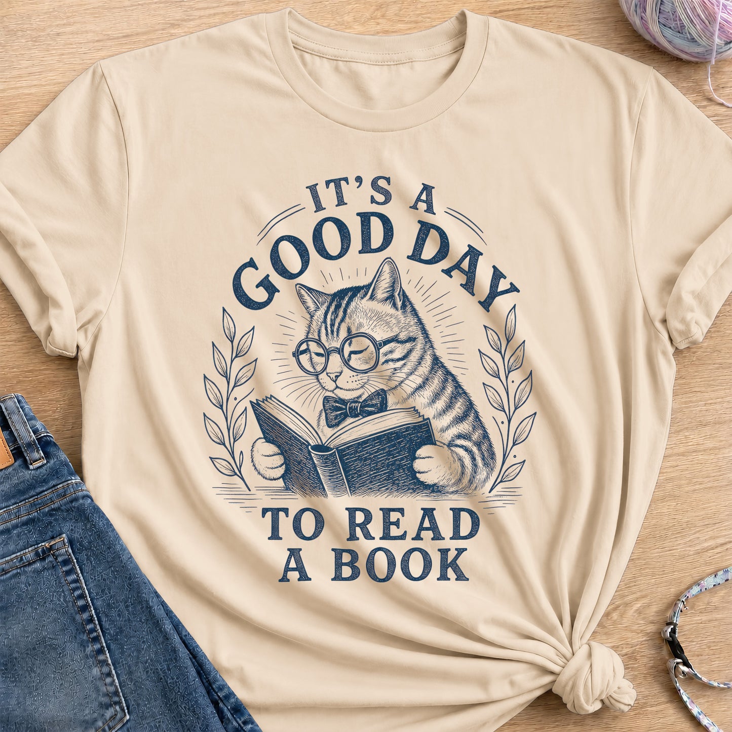 Good Day Reading T-Shirt — Sand