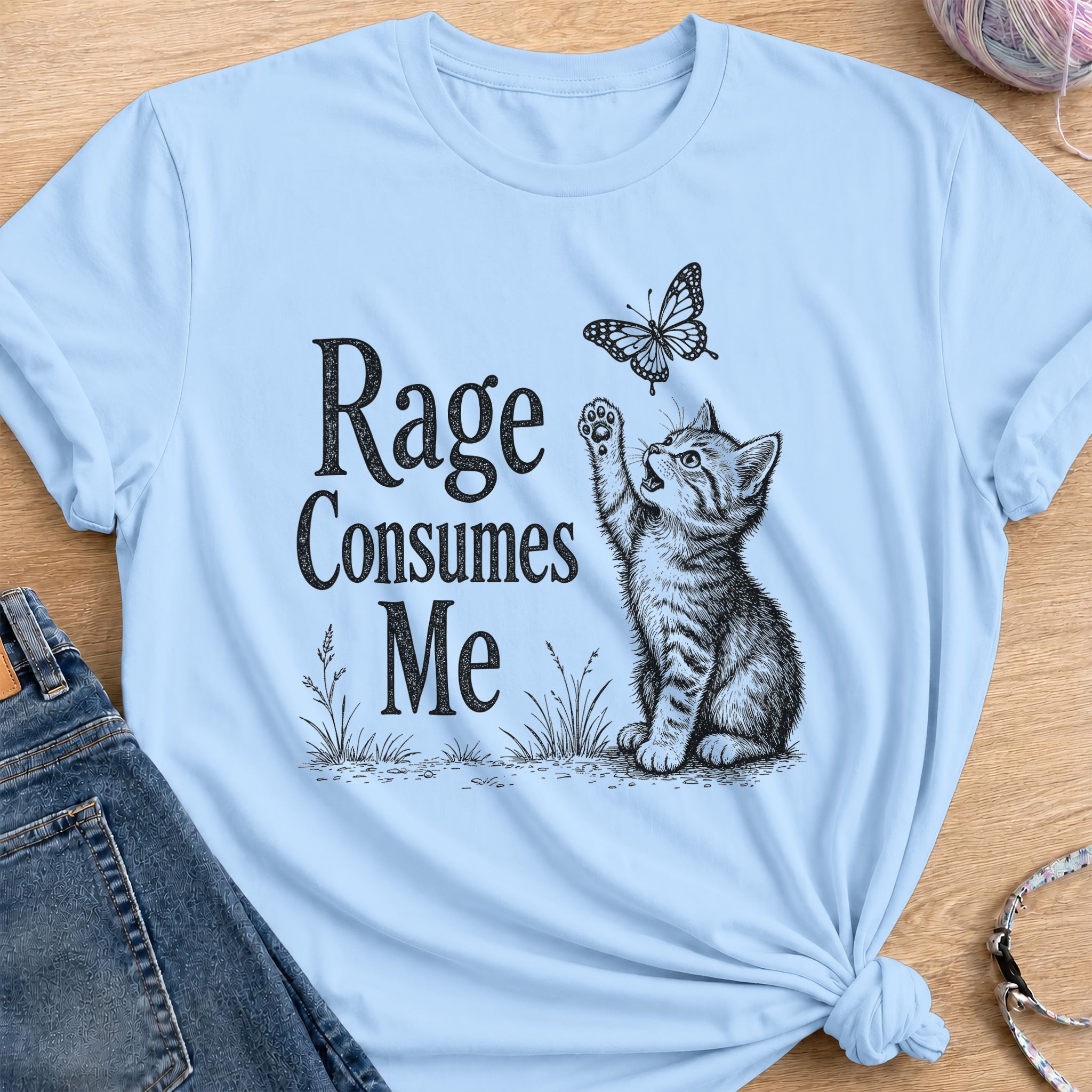 Rage Consumes Me T-Shirt — Light Blue