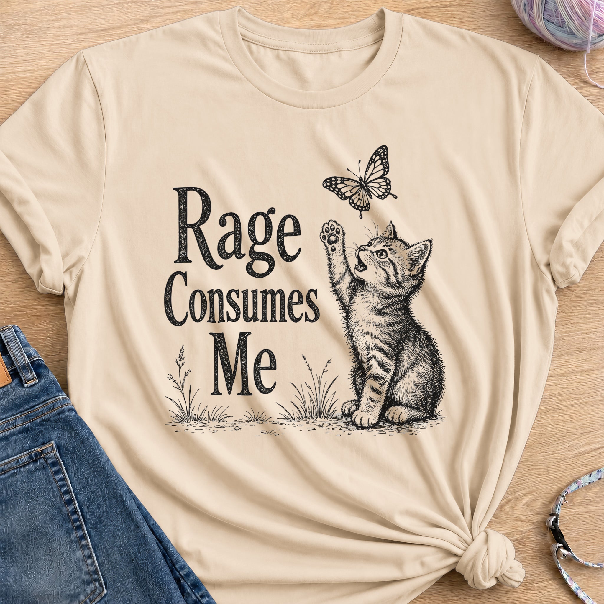Rage Consumes Me T-Shirt — Sand