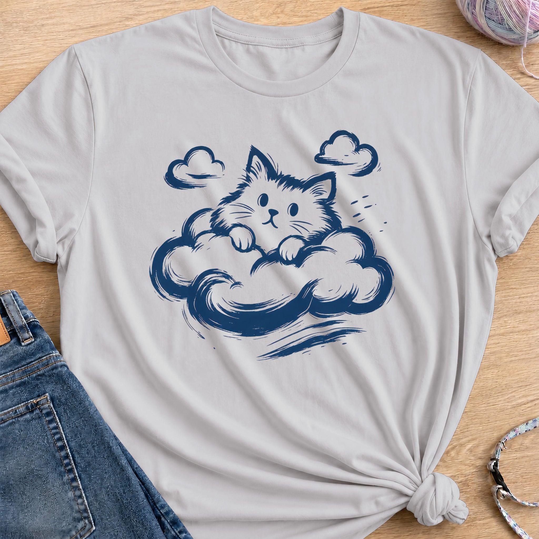 Clouds T-Shirt — Ice Grey