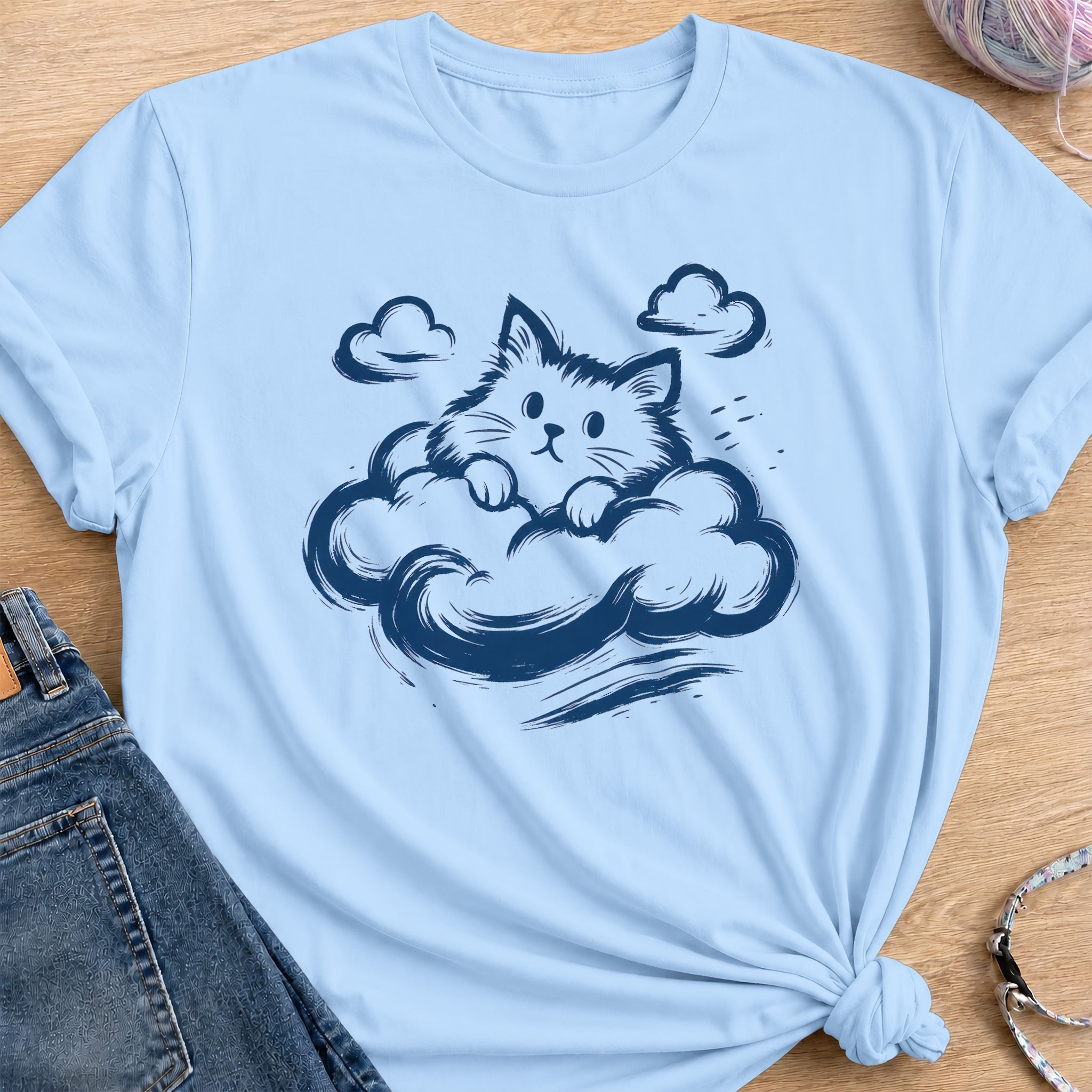 Clouds T-Shirt — Light Blue