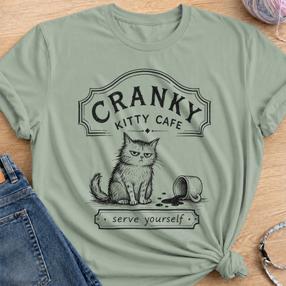 Kitty Cafe T-Shirt — Sage