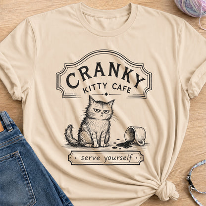 Kitty Cafe T-Shirt — Sand