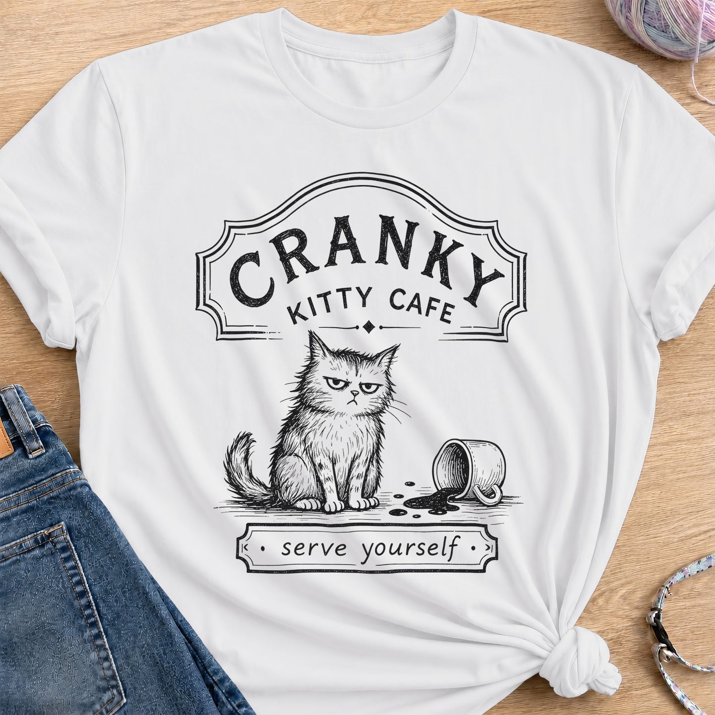 Kitty Cafe T-Shirt — White