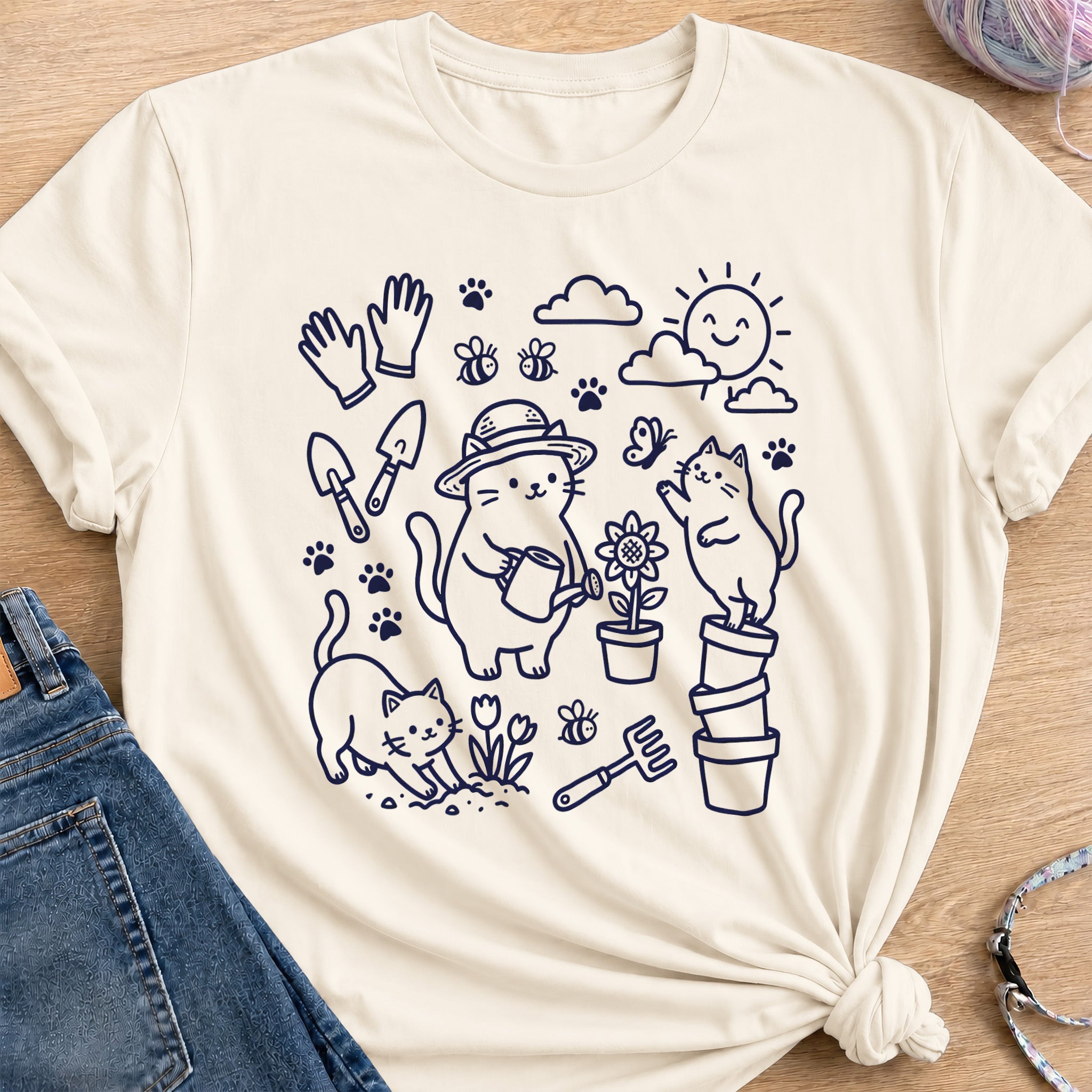 Purrfect Gardeners T-Shirt — Natural