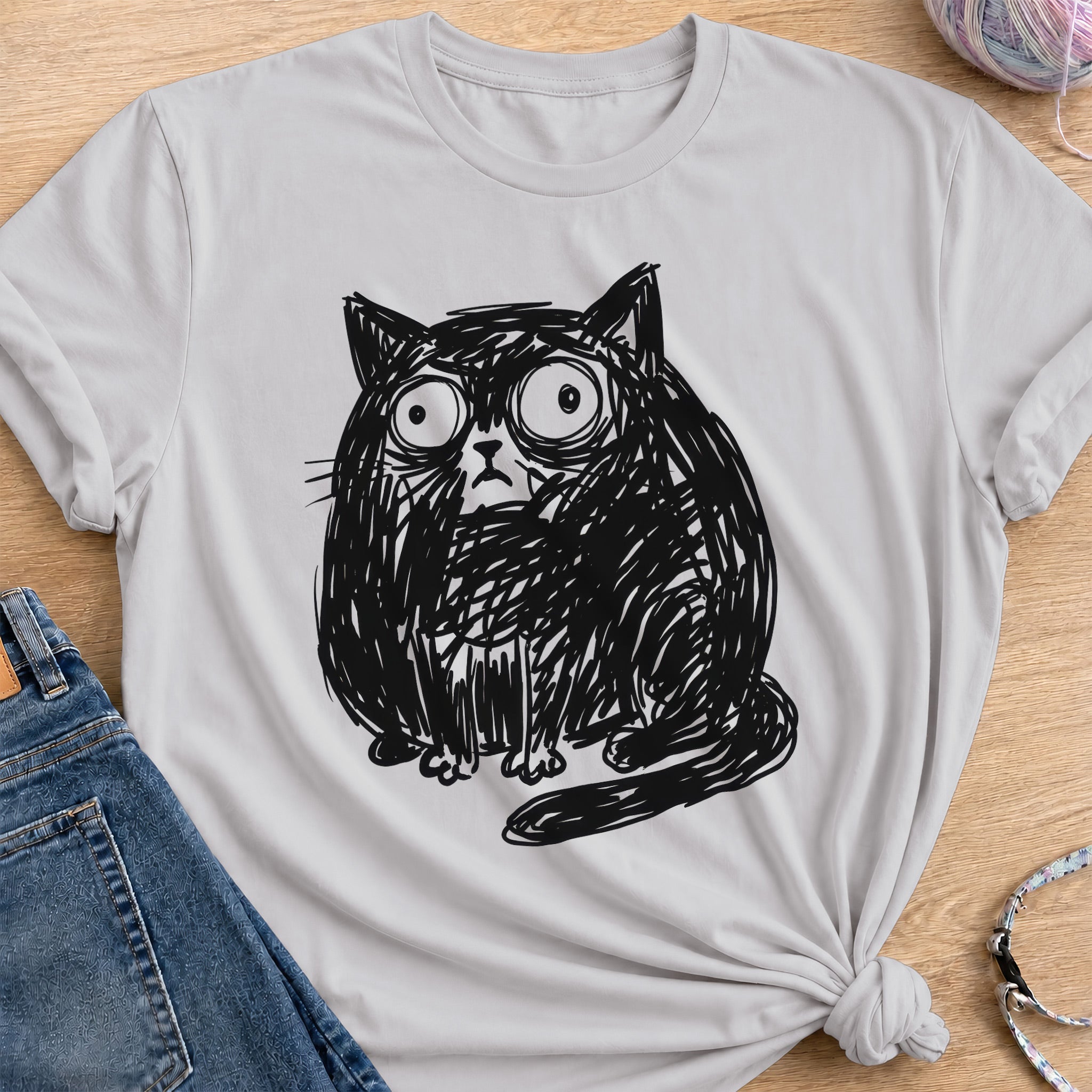 Anxious Scribble T-Shirt — Ice Grey