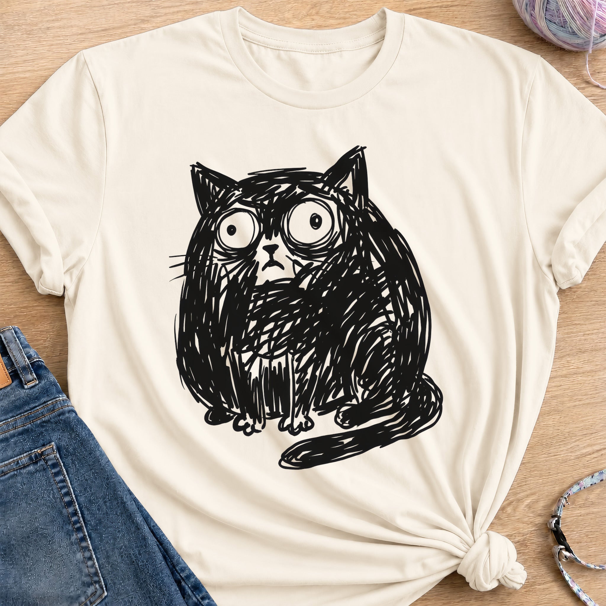 Anxious Scribble T-Shirt — Natural