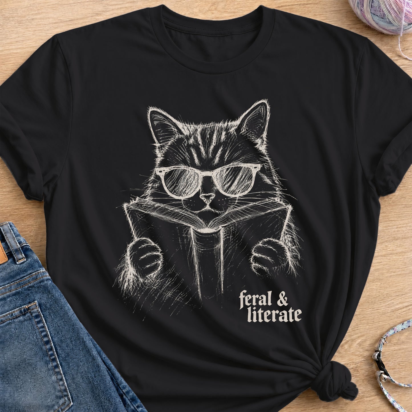 Feral & Literate T-Shirt — Black