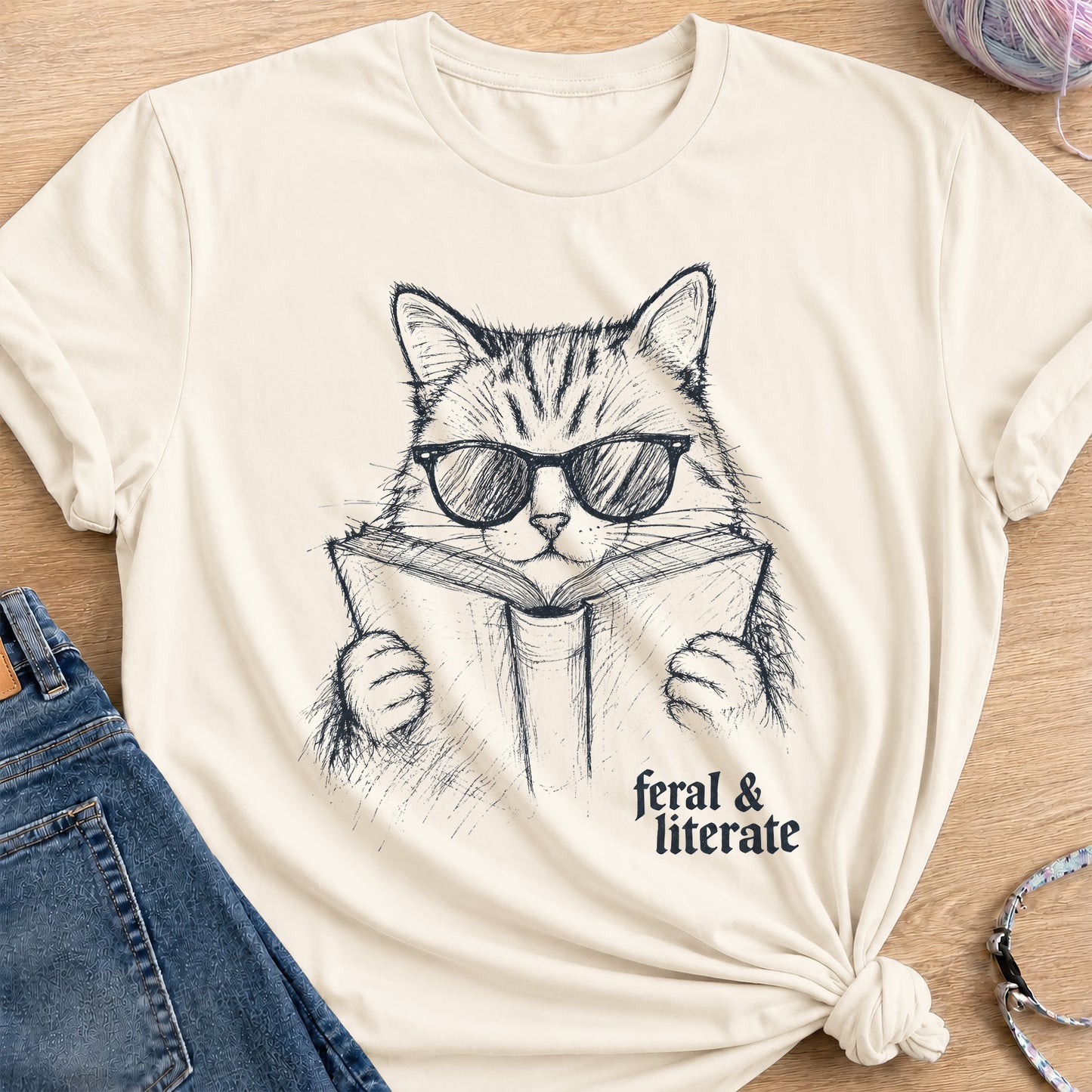 Feral & Literate T-Shirt — Natural