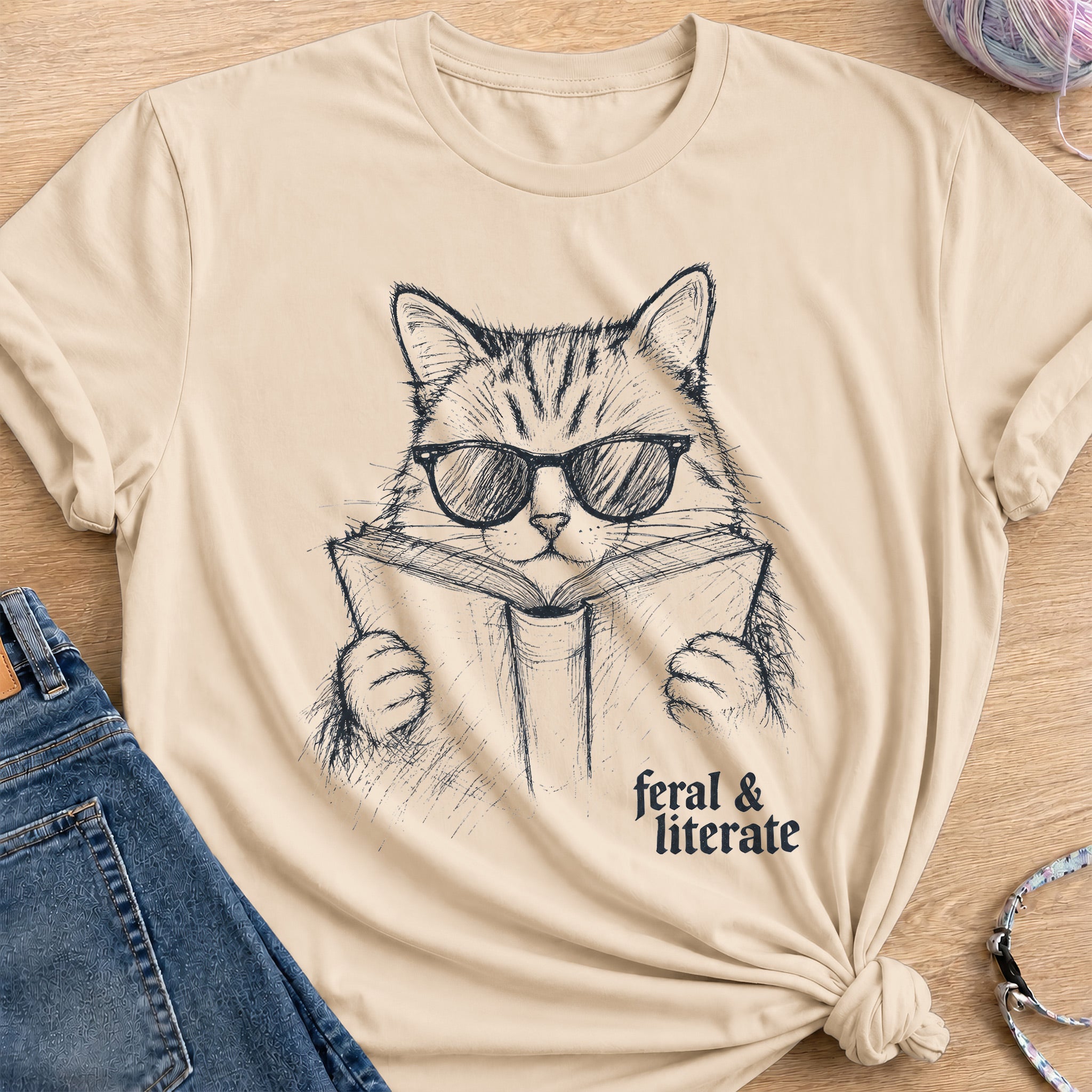 Feral & Literate T-Shirt — Sand