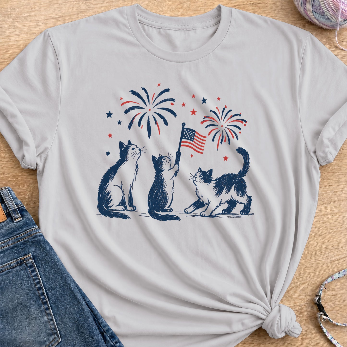 July 4th T-Shirt — Ice Grey