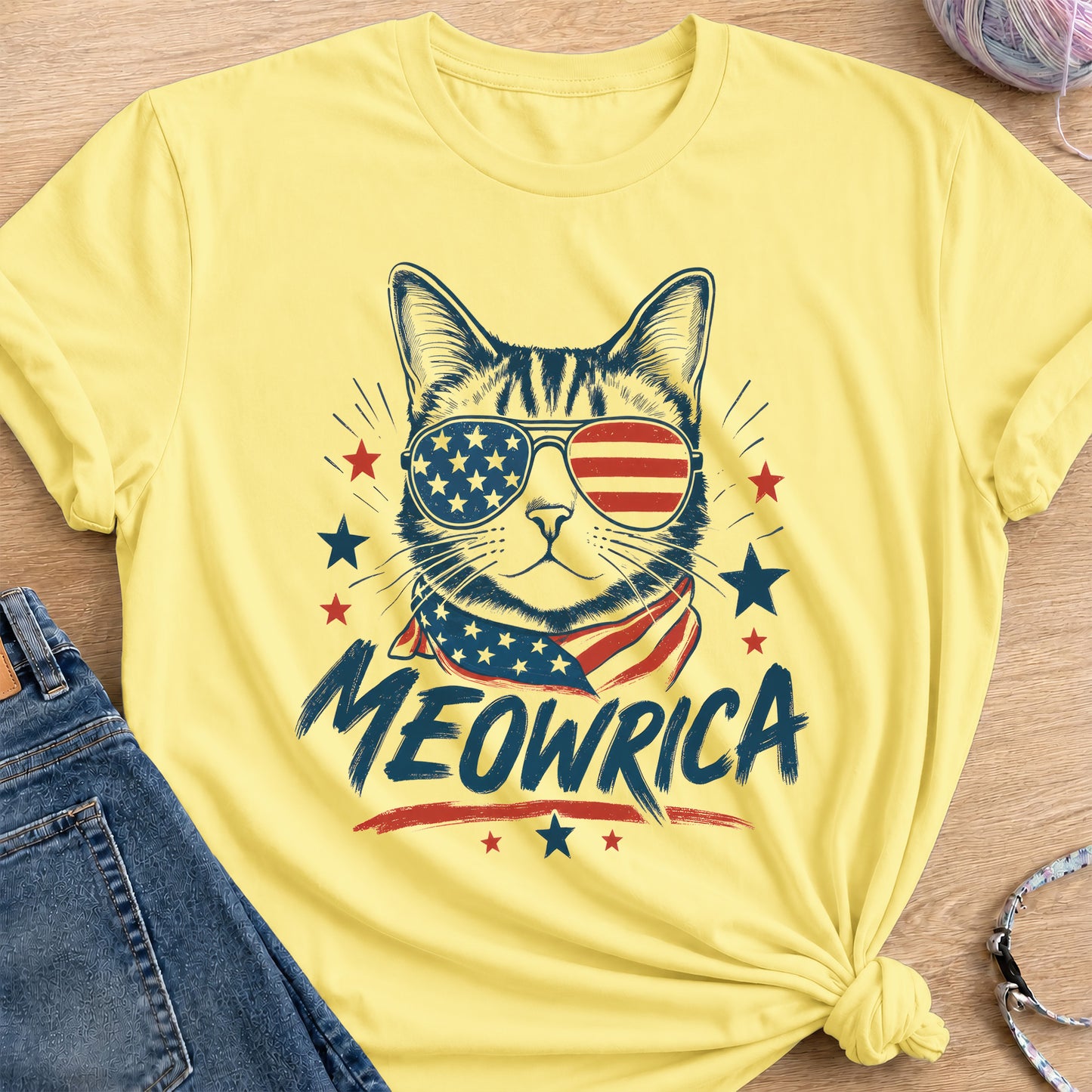 Meowrica T-Shirt — Cornsilk