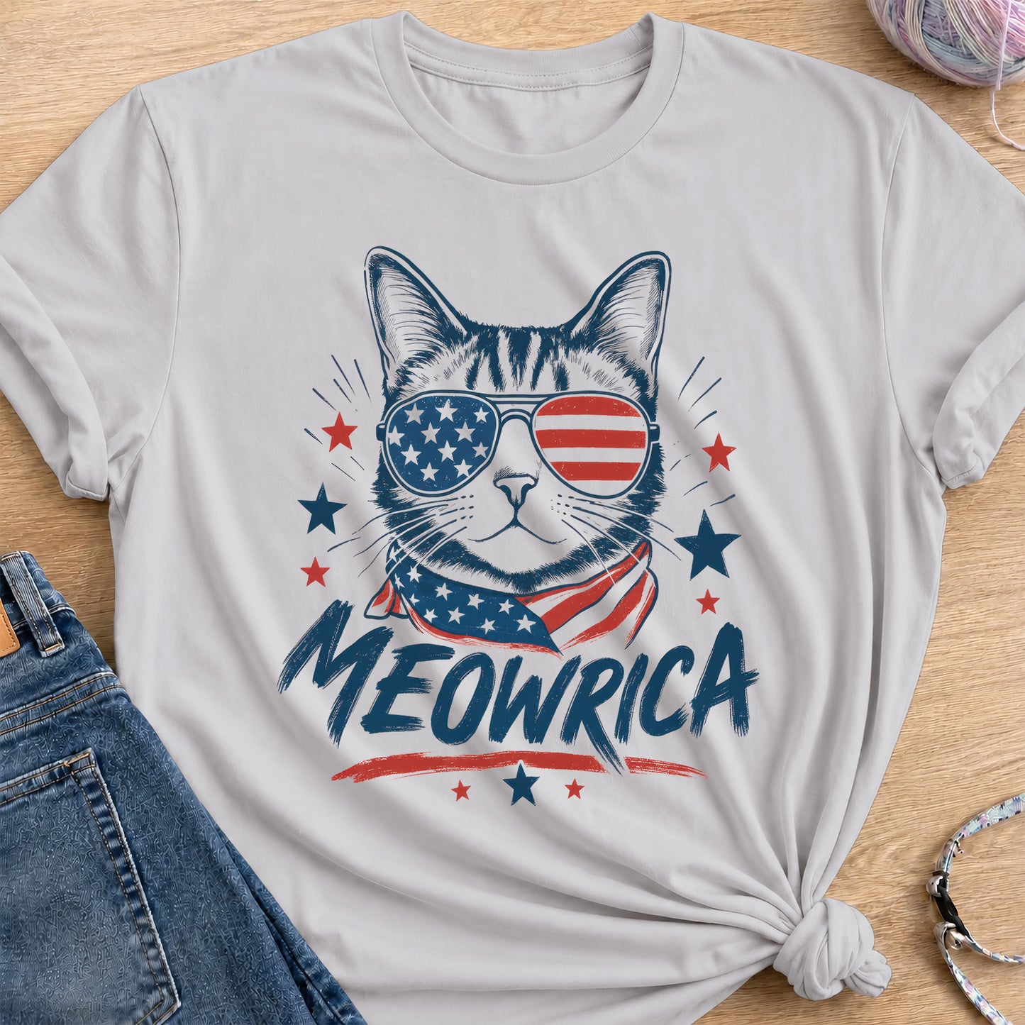 Meowrica T-Shirt — Ice Grey