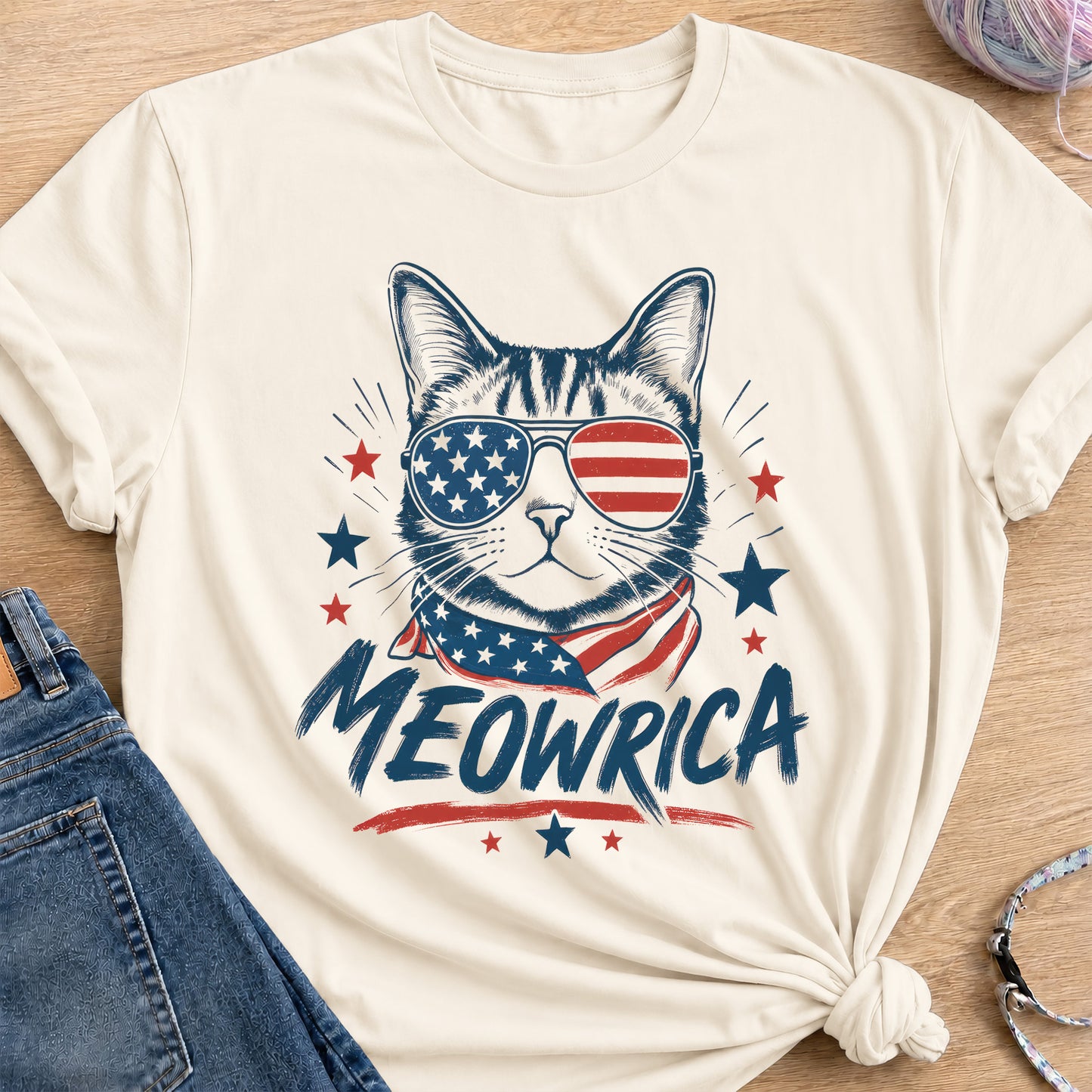 Meowrica T-Shirt — Natural