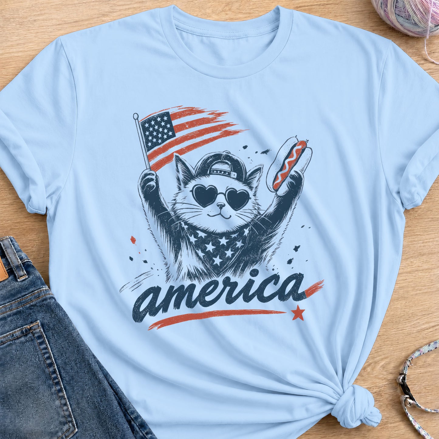 Americana T-Shirt — Light Blue