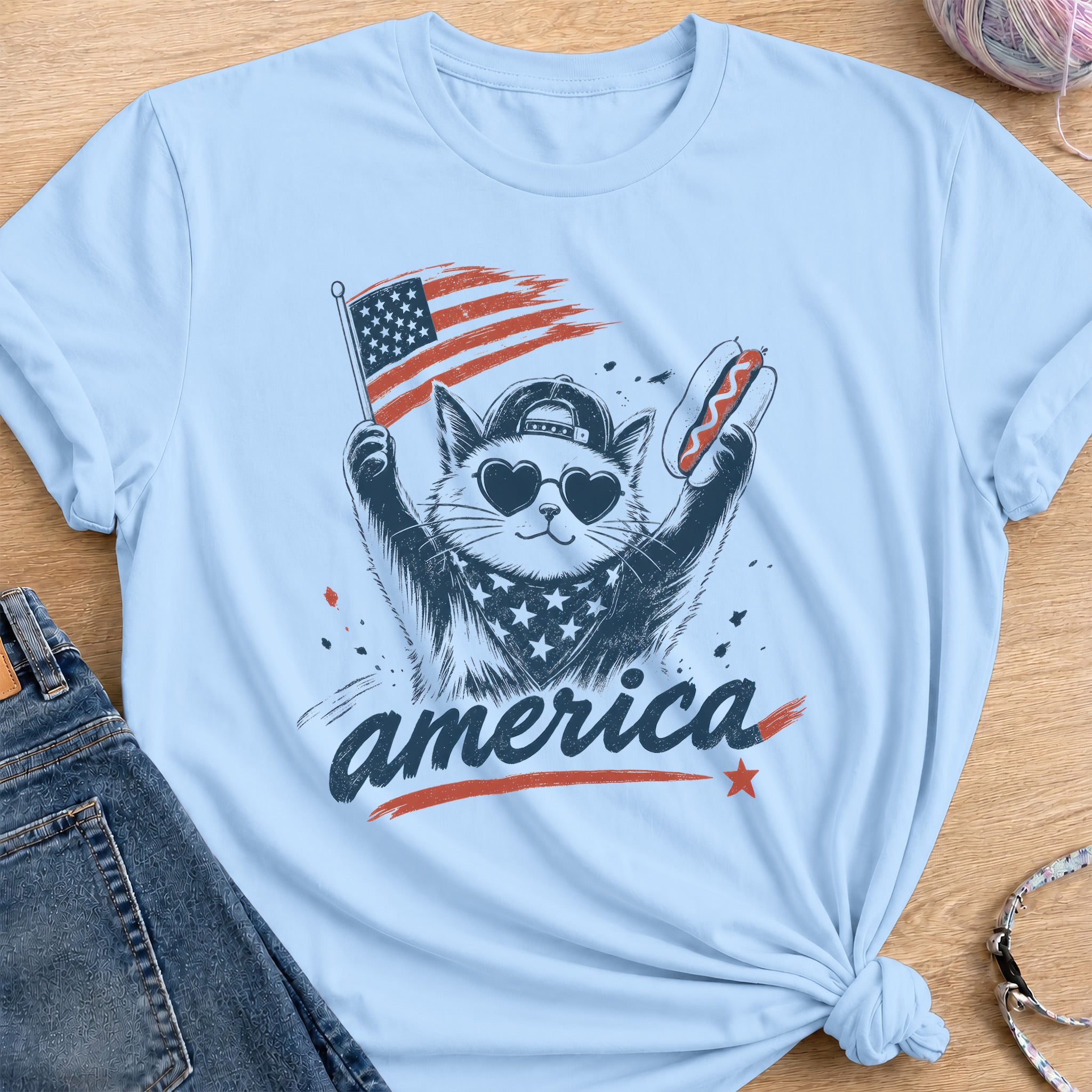 Americana T-Shirt — Light Blue