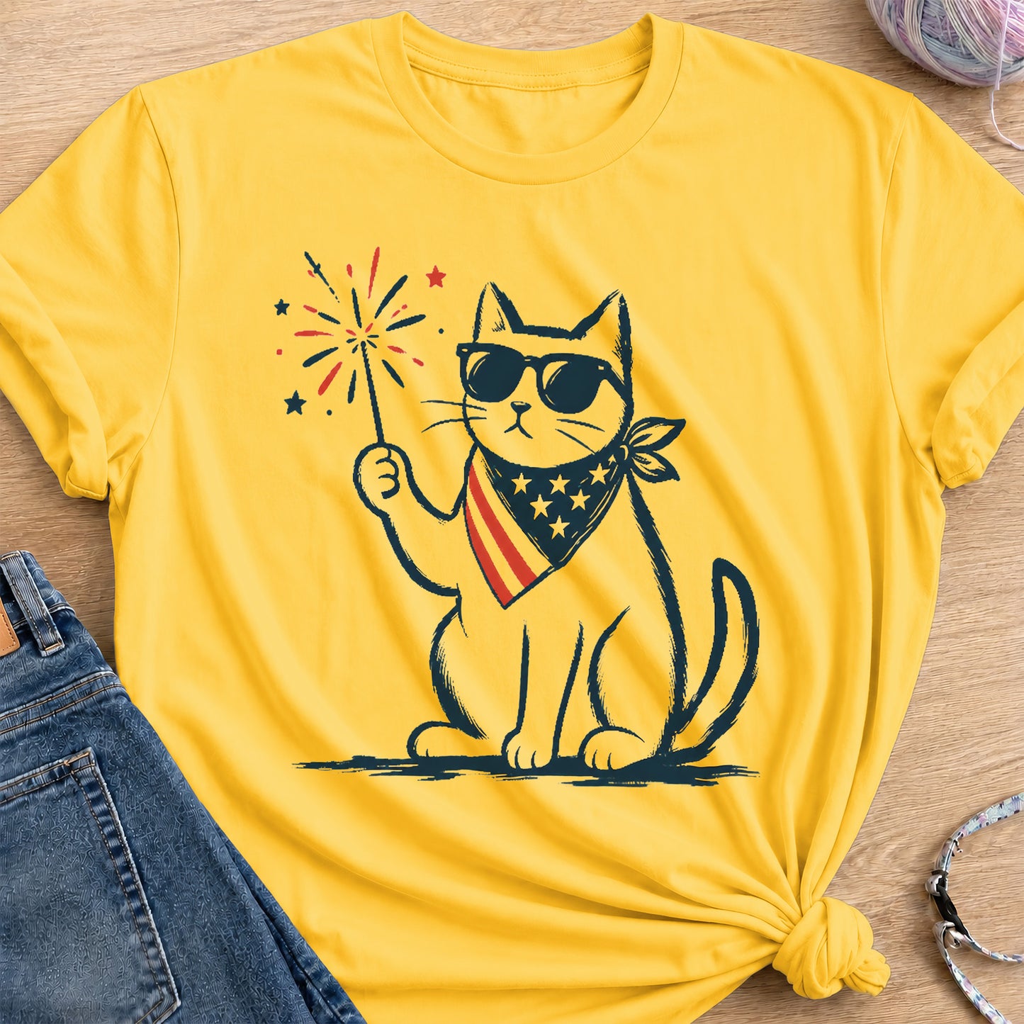 Sparkler Star Cat T-Shirt — Daisy