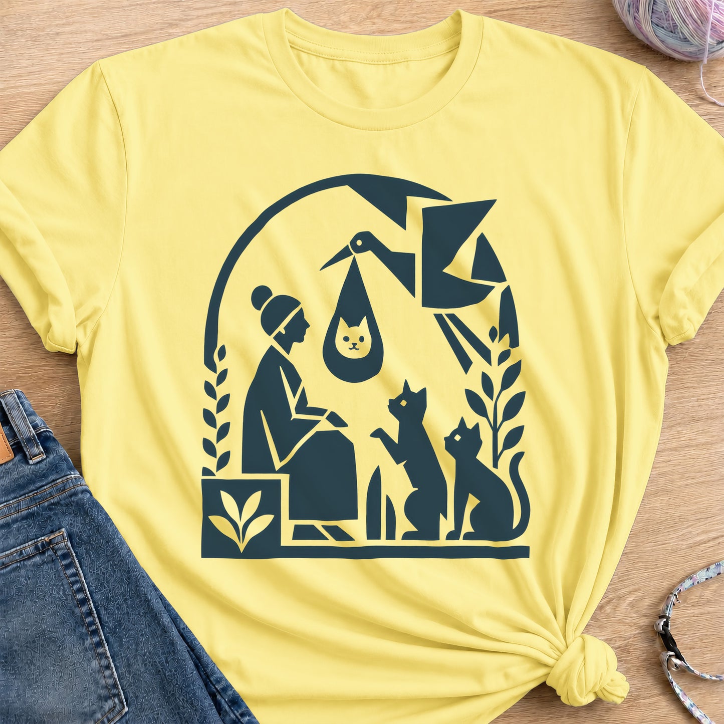 Stork Delivery T-Shirt — Cornsilk