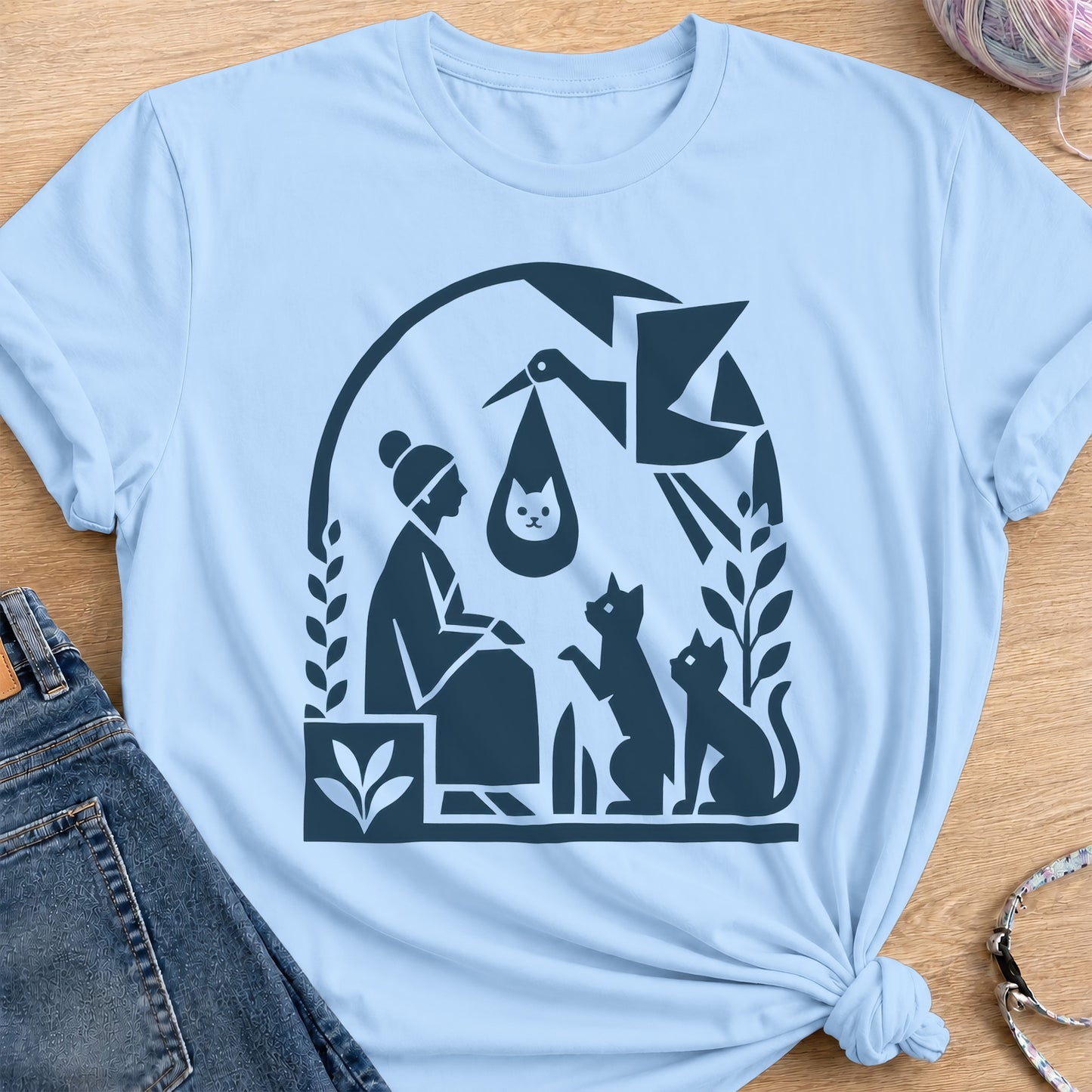 Stork Delivery T-Shirt — Light Blue