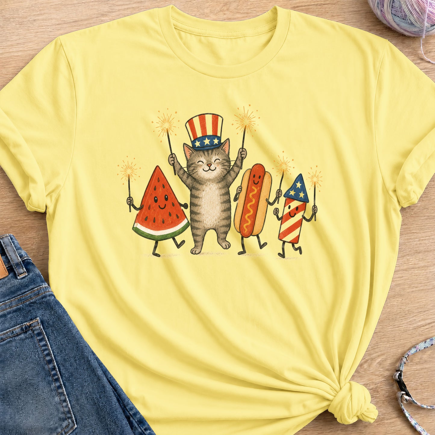 Fireworks Party T-Shirt — Cornsilk