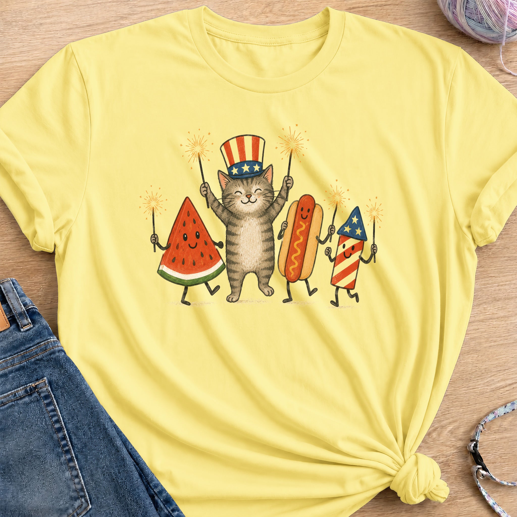 Fireworks Party T-Shirt — Cornsilk