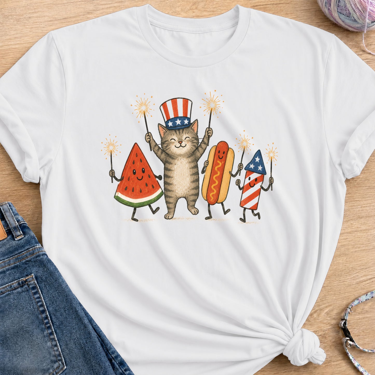 Fireworks Party T-Shirt — White