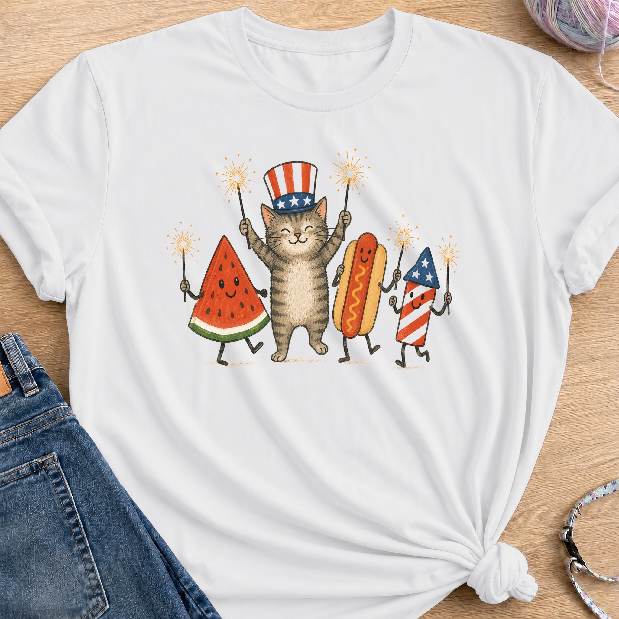 Fireworks Party T-Shirt — White