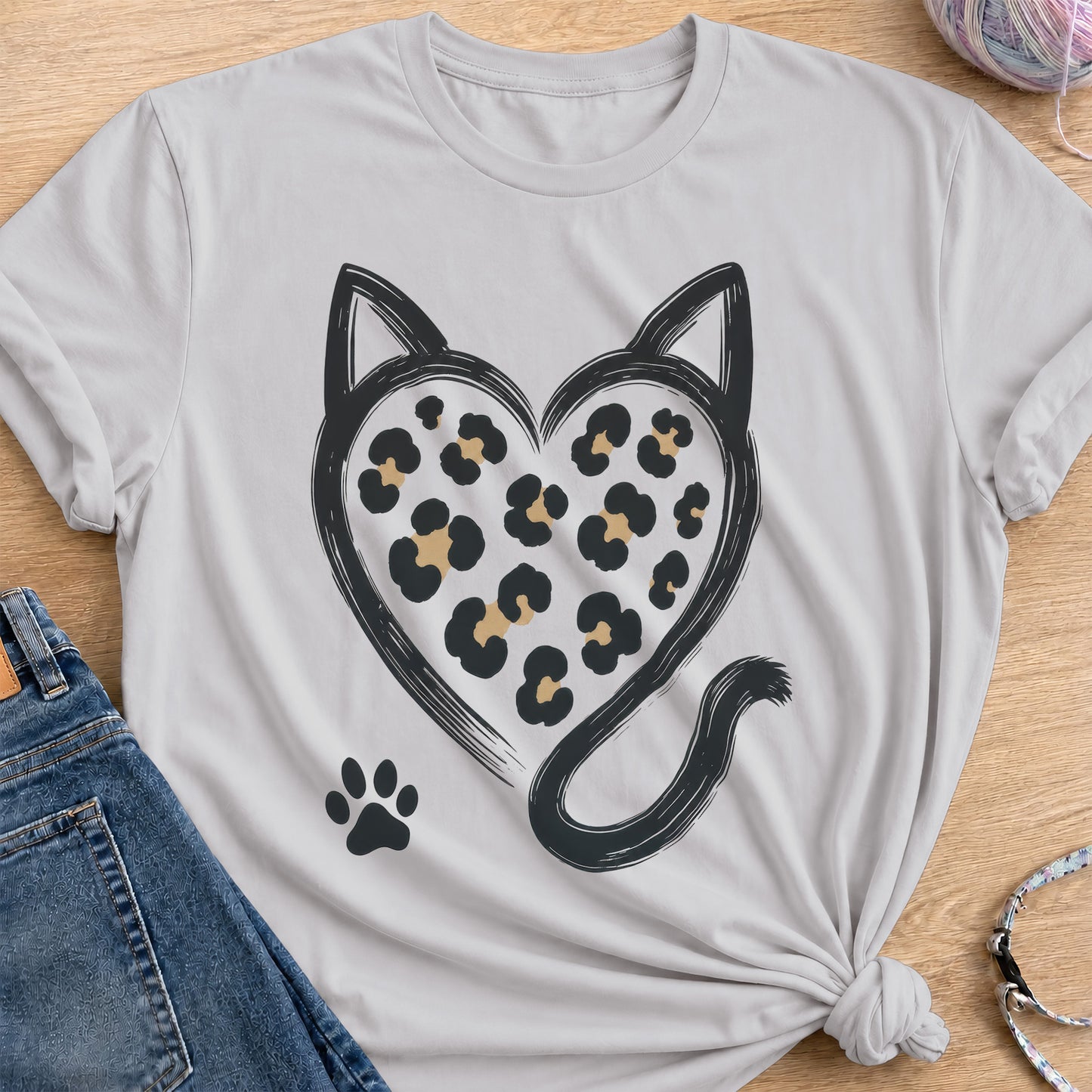 Leopard T-Shirt — Ice Grey