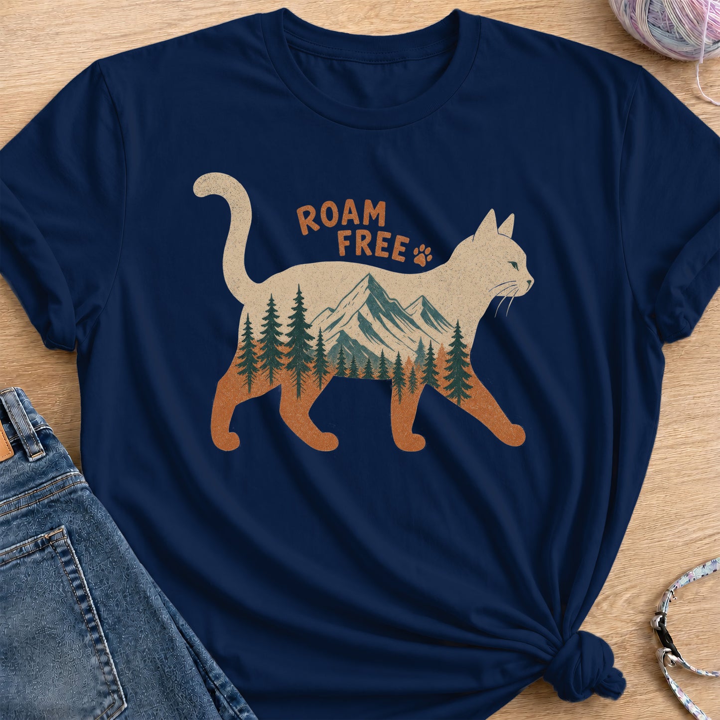 Roam Free T-Shirt — Navy
