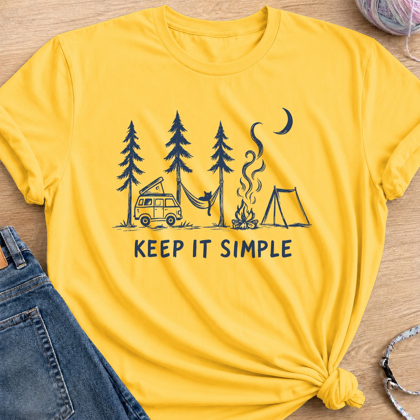 Camping Cat T-Shirt — Daisy