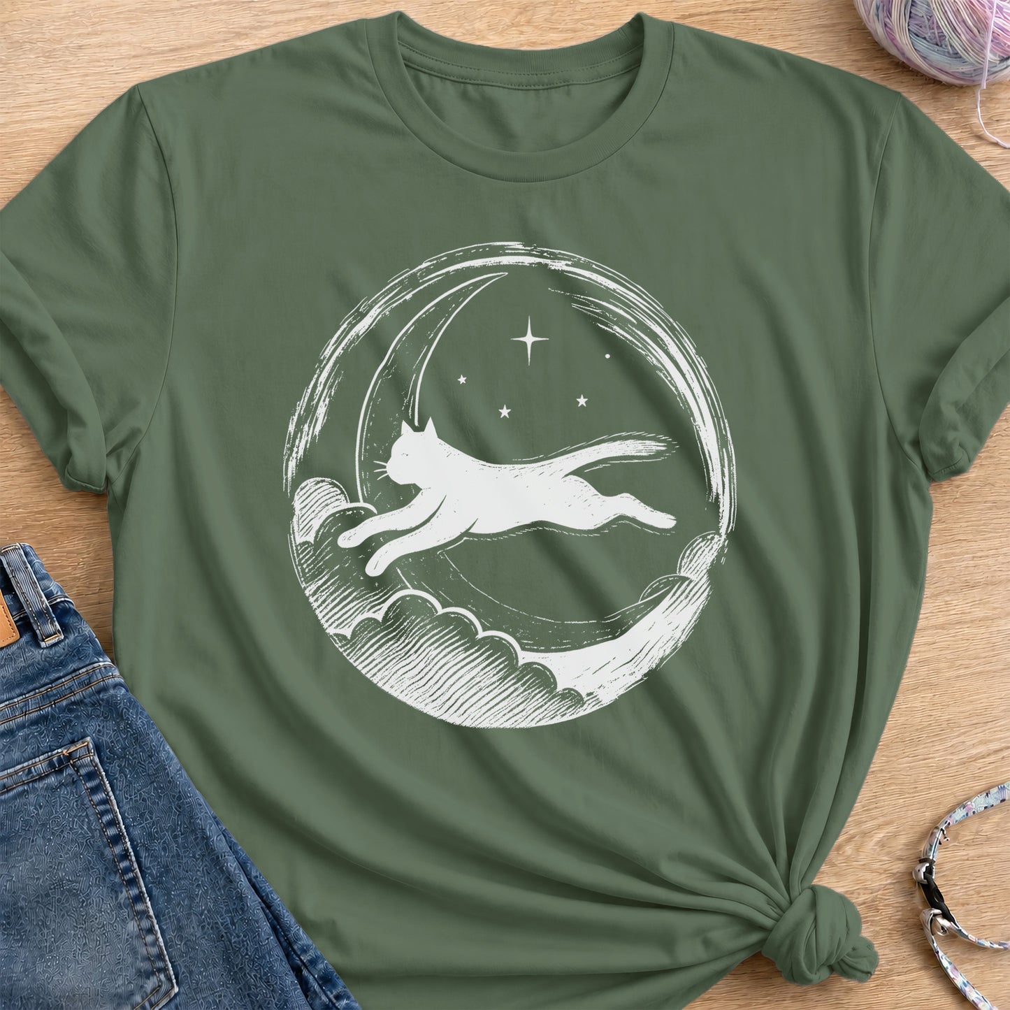 Cloud Leap T-Shirt — Military Green