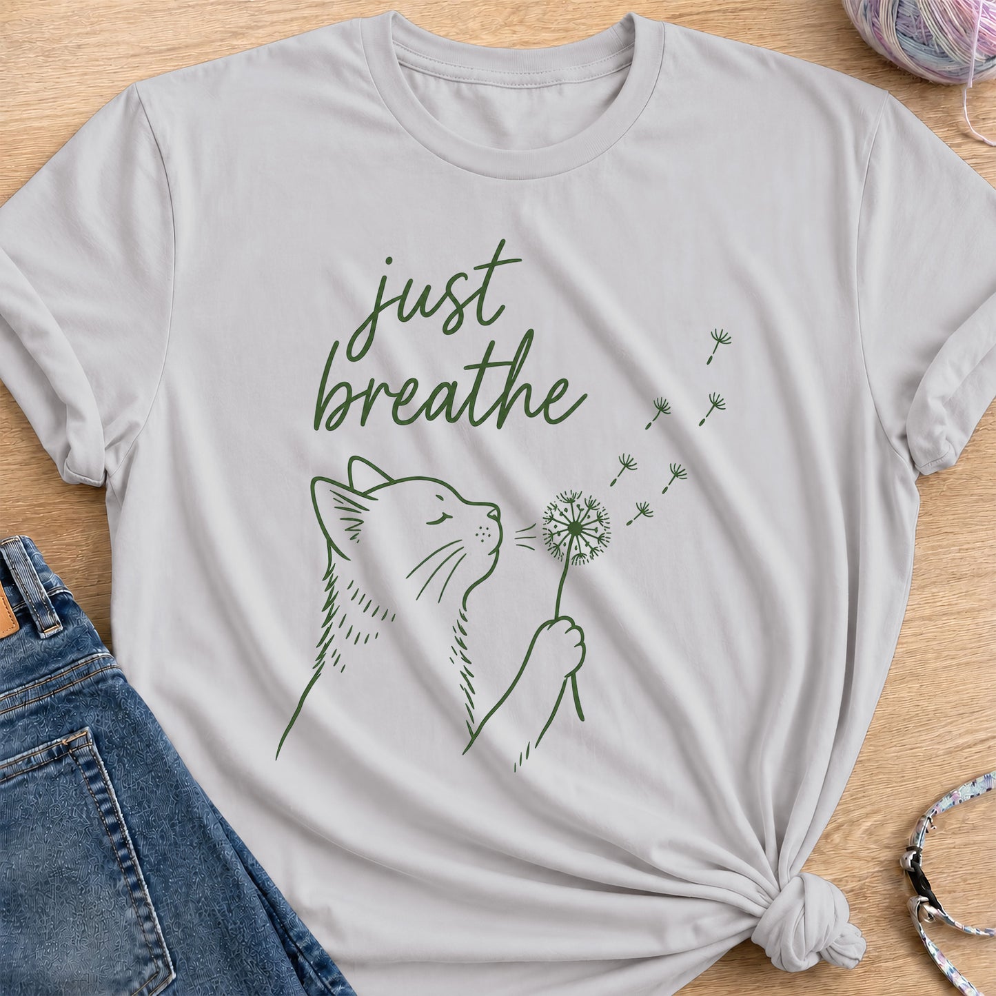 Just Breathe T-Shirt — Ice Grey