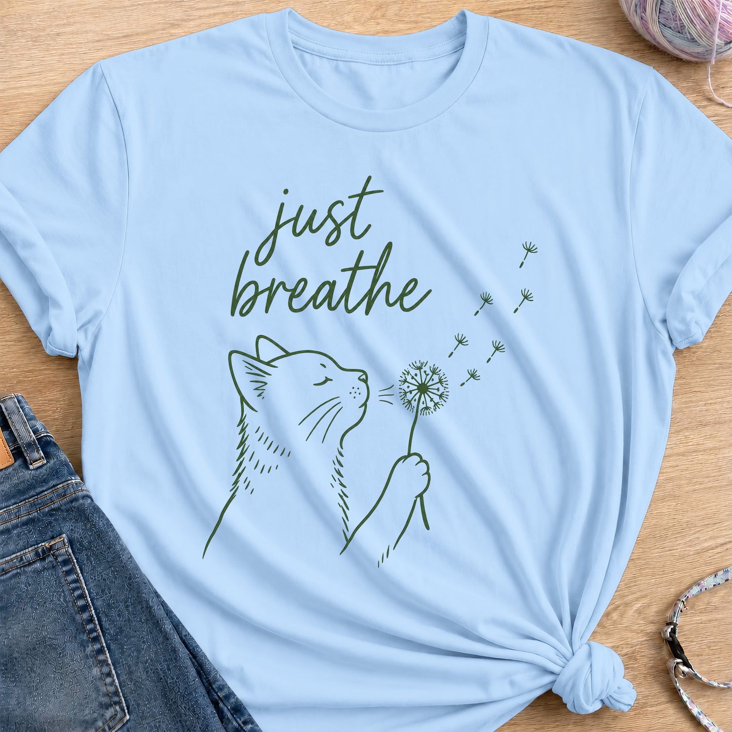 Just Breathe T-Shirt — Light Blue