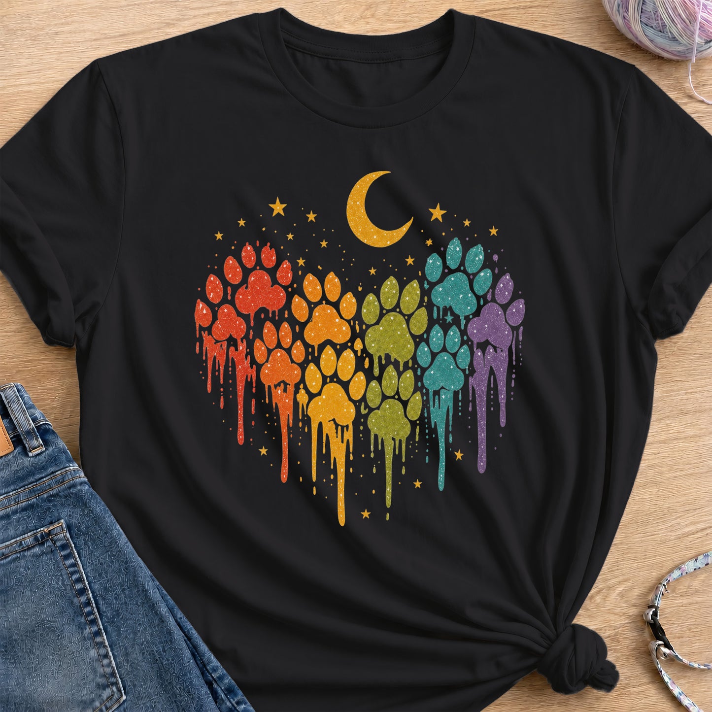 Rainbow Drips T-Shirt — Black
