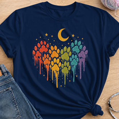 Rainbow Drips T-Shirt — Navy