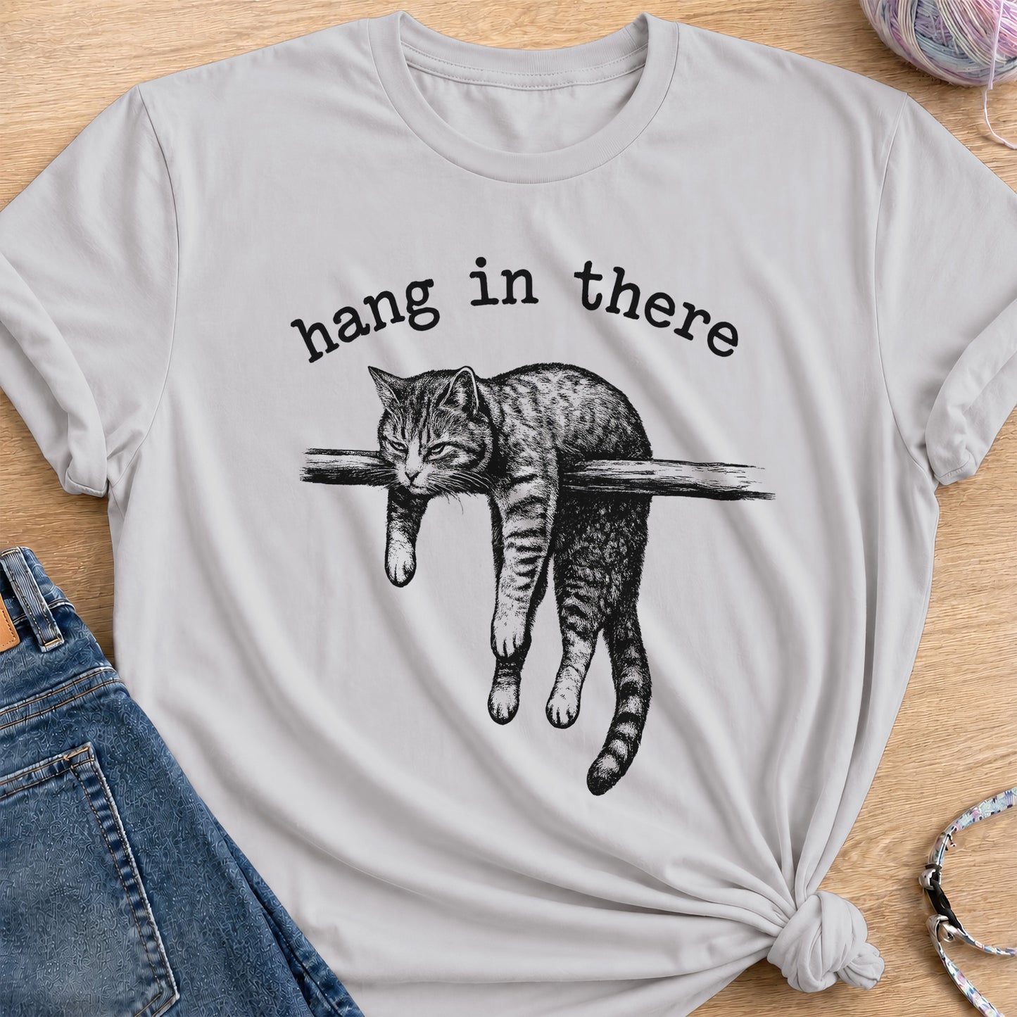 Hang in there T-Shirt — Ice Grey